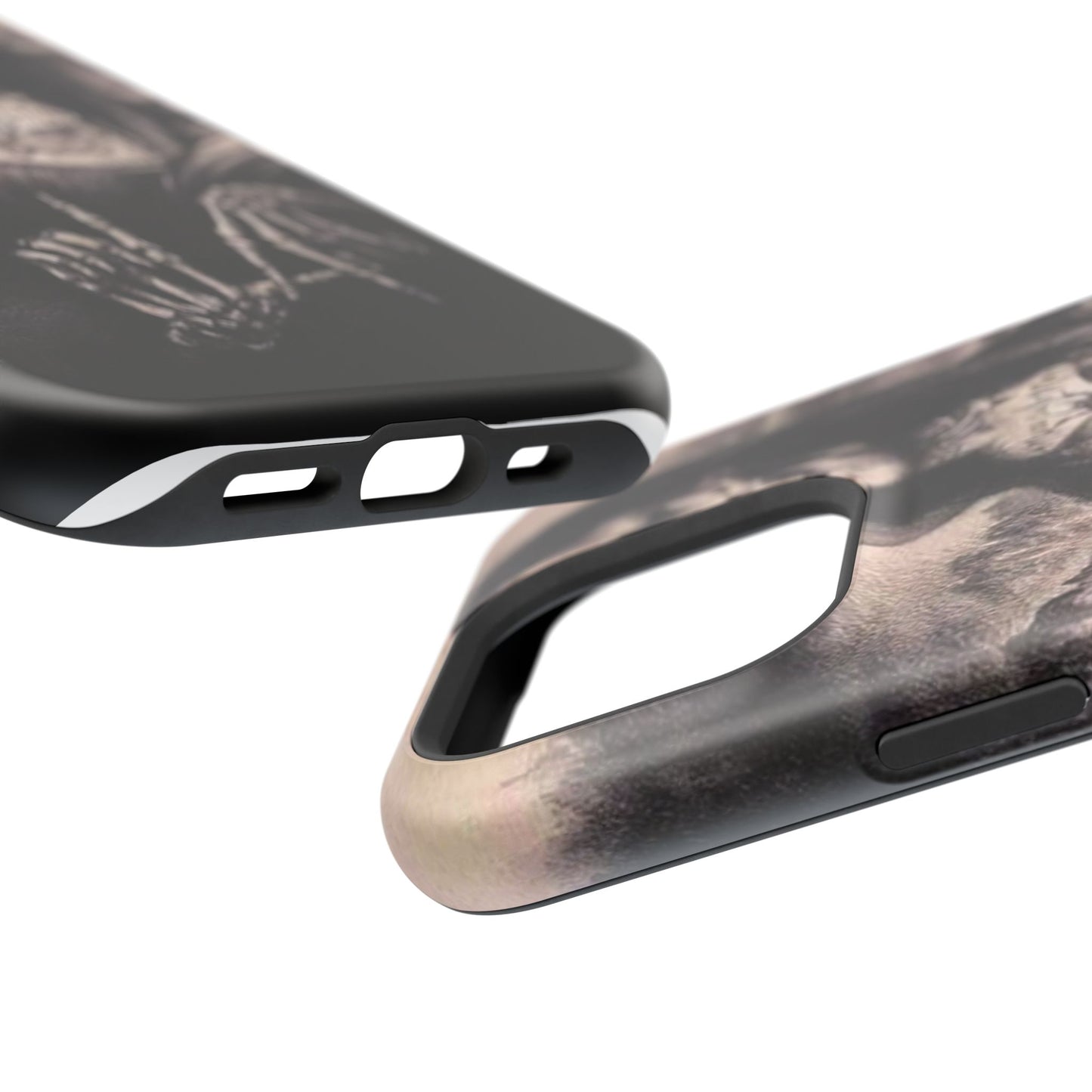 Gothic Art Phone Case, Skeleton Design, Impact-Resistant Cover, Unique Gift, Halloween Accessory, Edgy Tech Gear
