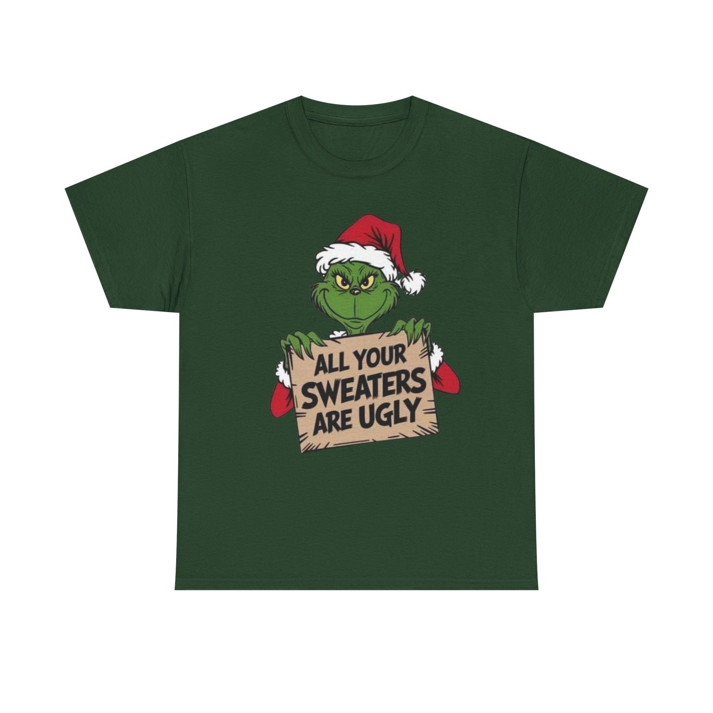 Grinchmas Ugly Sweater Tee, Christmas T-Shirt, Holiday Gift, Funny Tee, Unisex Cotton Shirt, Christmas Party, Grinch Lovers