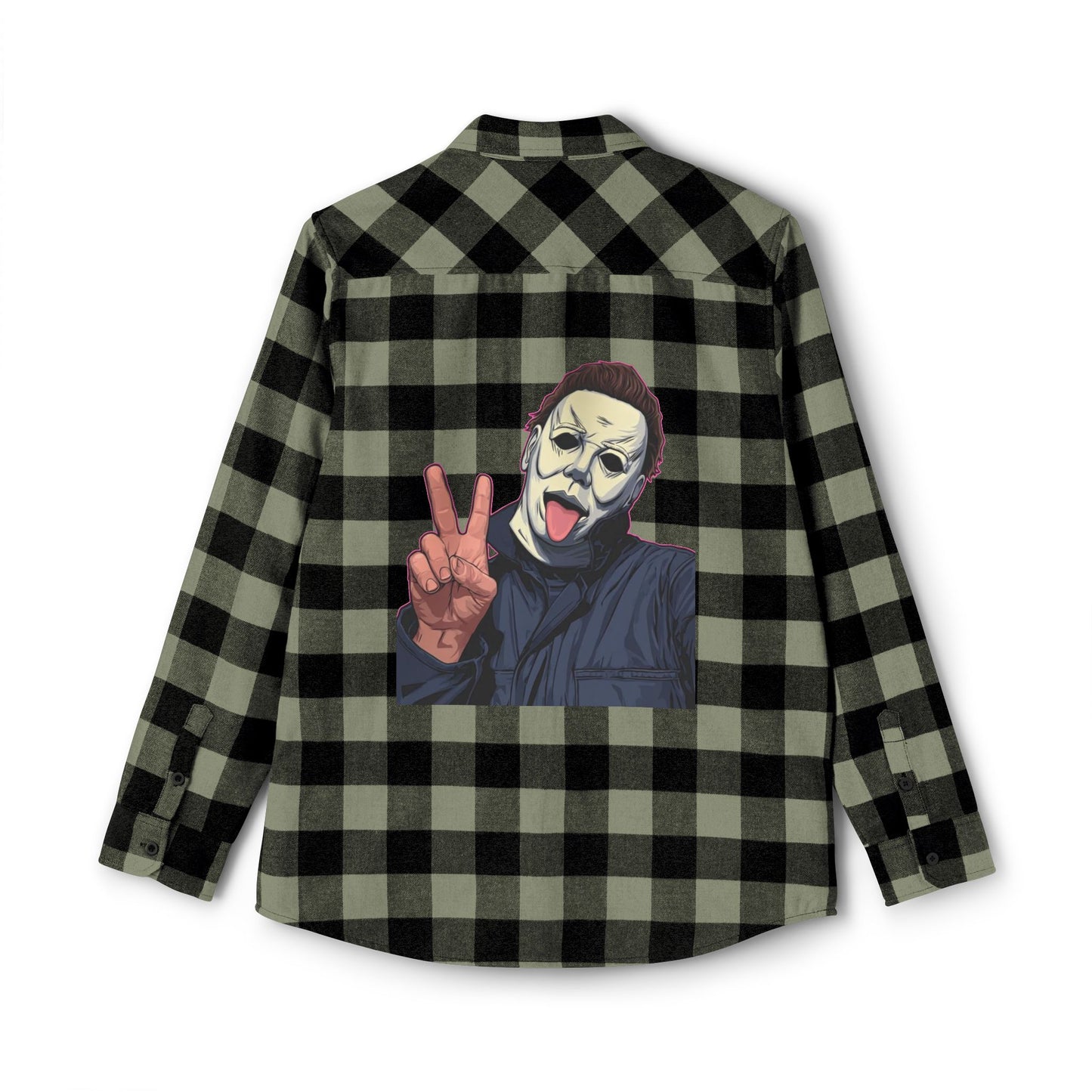 Cool Horror Graphic Unisex Flannel Shirt, Fall Style Shirt, Casual Layering Top, Halloween Gift, Grunge Aesthetic