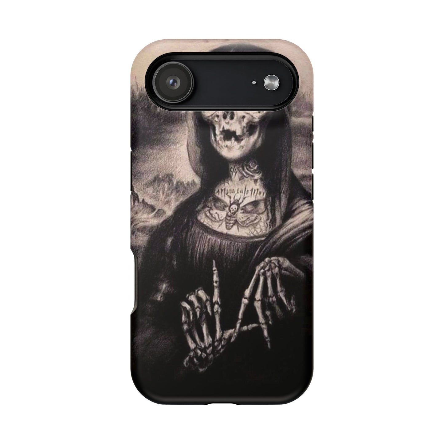 Gothic Art Phone Case, Skeleton Design, Impact-Resistant Cover, Unique Gift, Halloween Accessory, Edgy Tech Gear