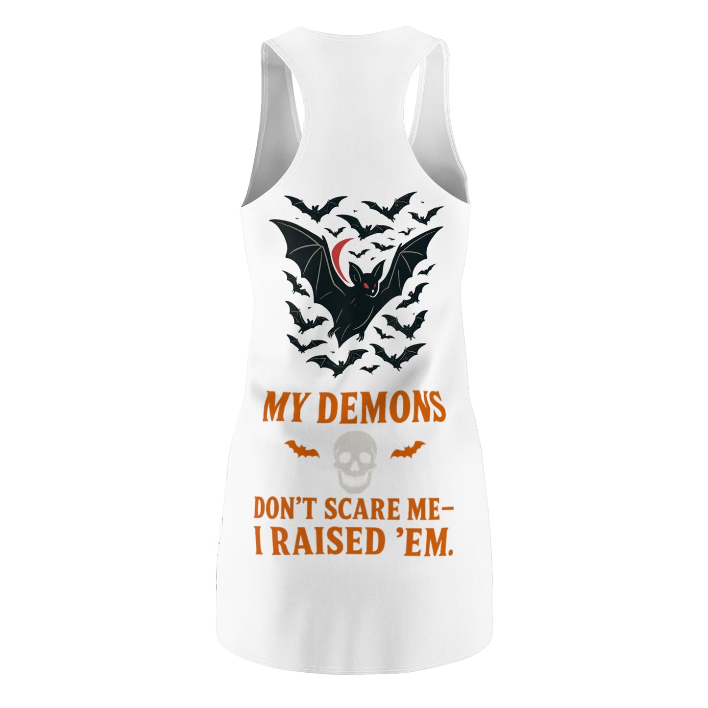 Spooky Bat-Themed Racerback Dress | Halloween Costume, Party Dress, Unique Gift, Casual Outfit, Spooky Season Wear