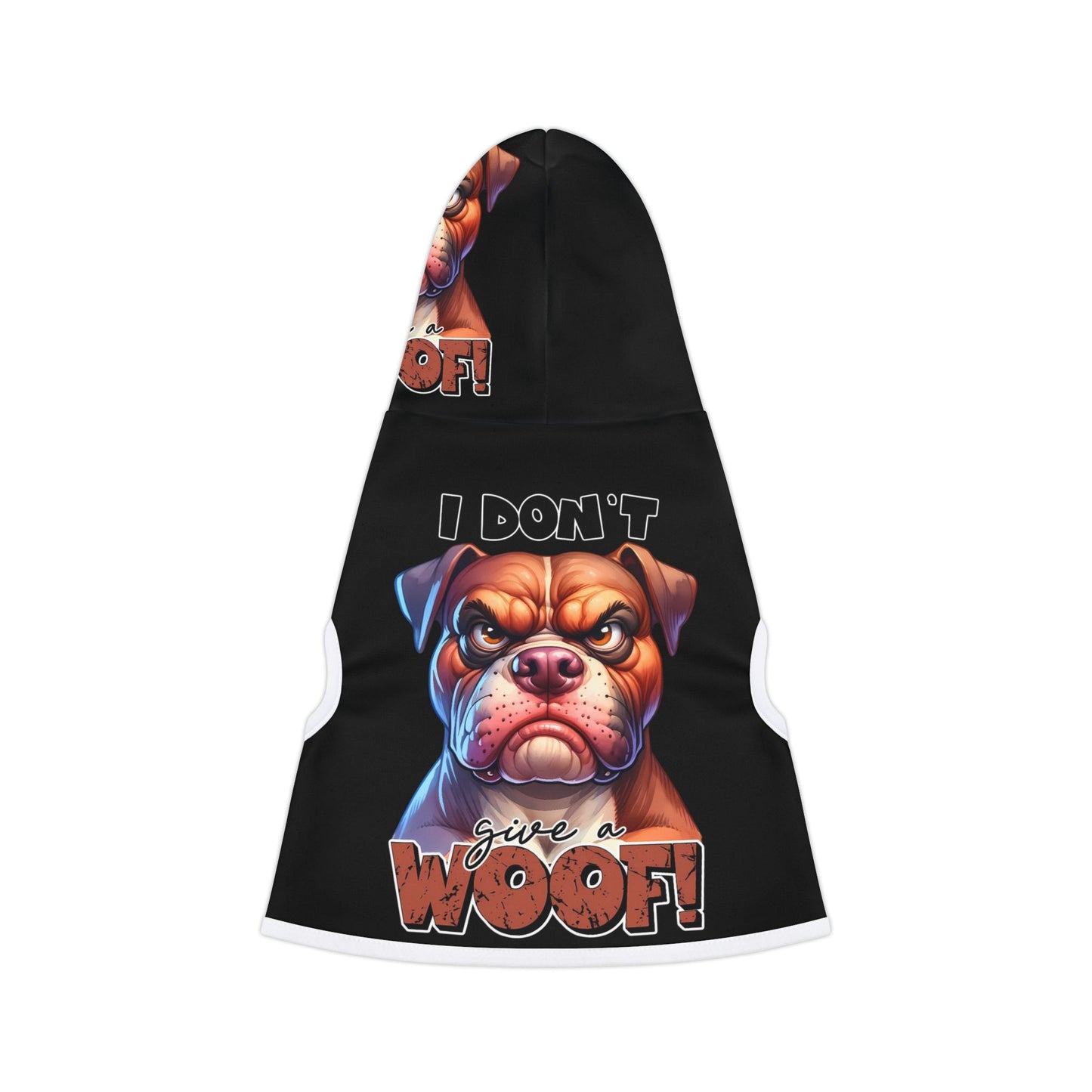 Funny Pet Hoodie with Woof Design, Dog Hooded Sweatshirt, Pet Apparel, Gift for Dog Lovers, Cozy Wear for Pets