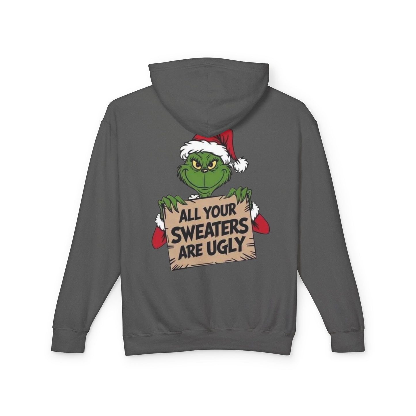Grinch-Inspired Holiday Hoodie, Cozy Grinch Sweatshirt, Christmas Gift, Ugly Sweater Party Apparel, Unisex Lightweight Hoodie