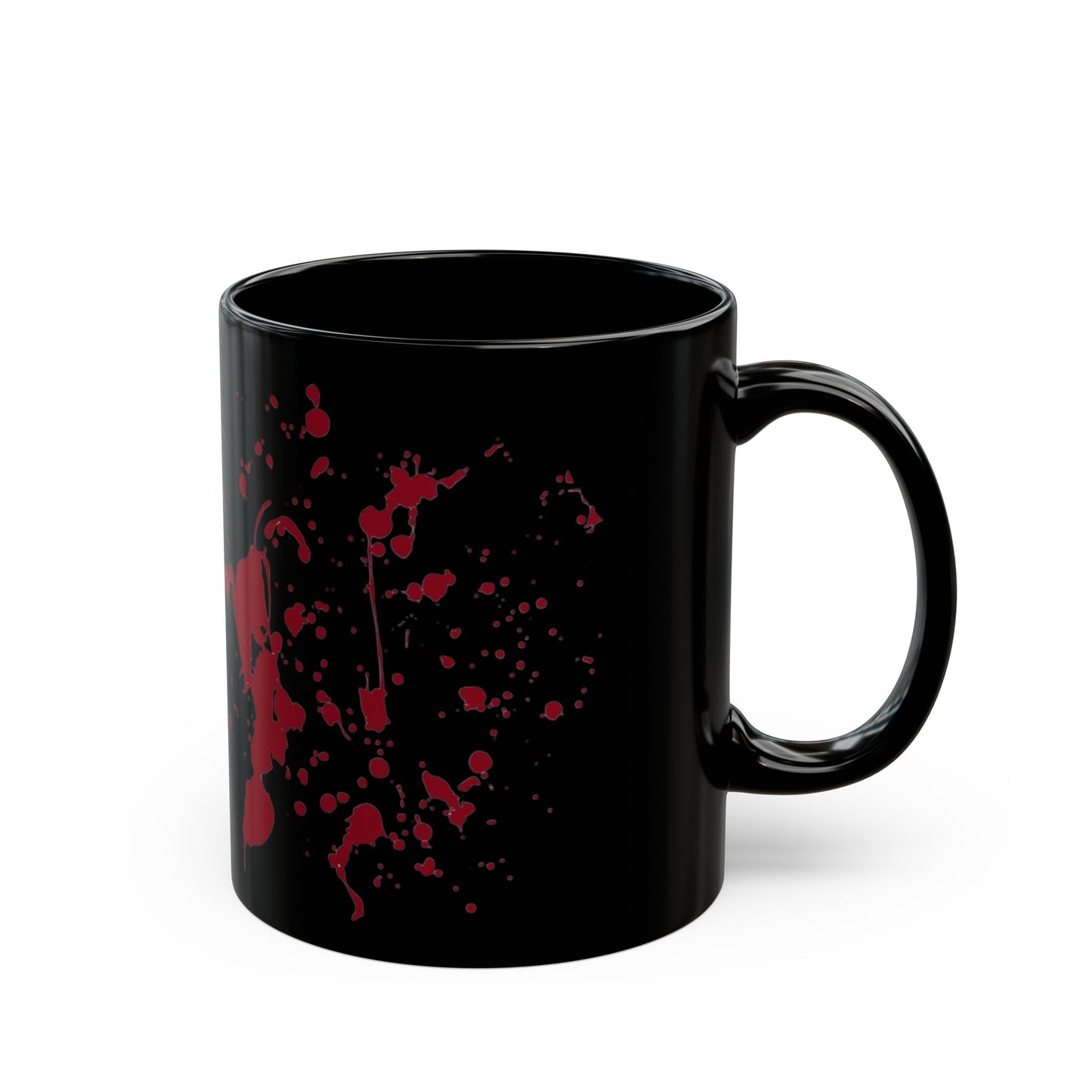 Art is Not a Crime Black Mug, Coffee Cup for Artists, Unique Gift for Creatives, Fun Kitchenware, Red Splash Design