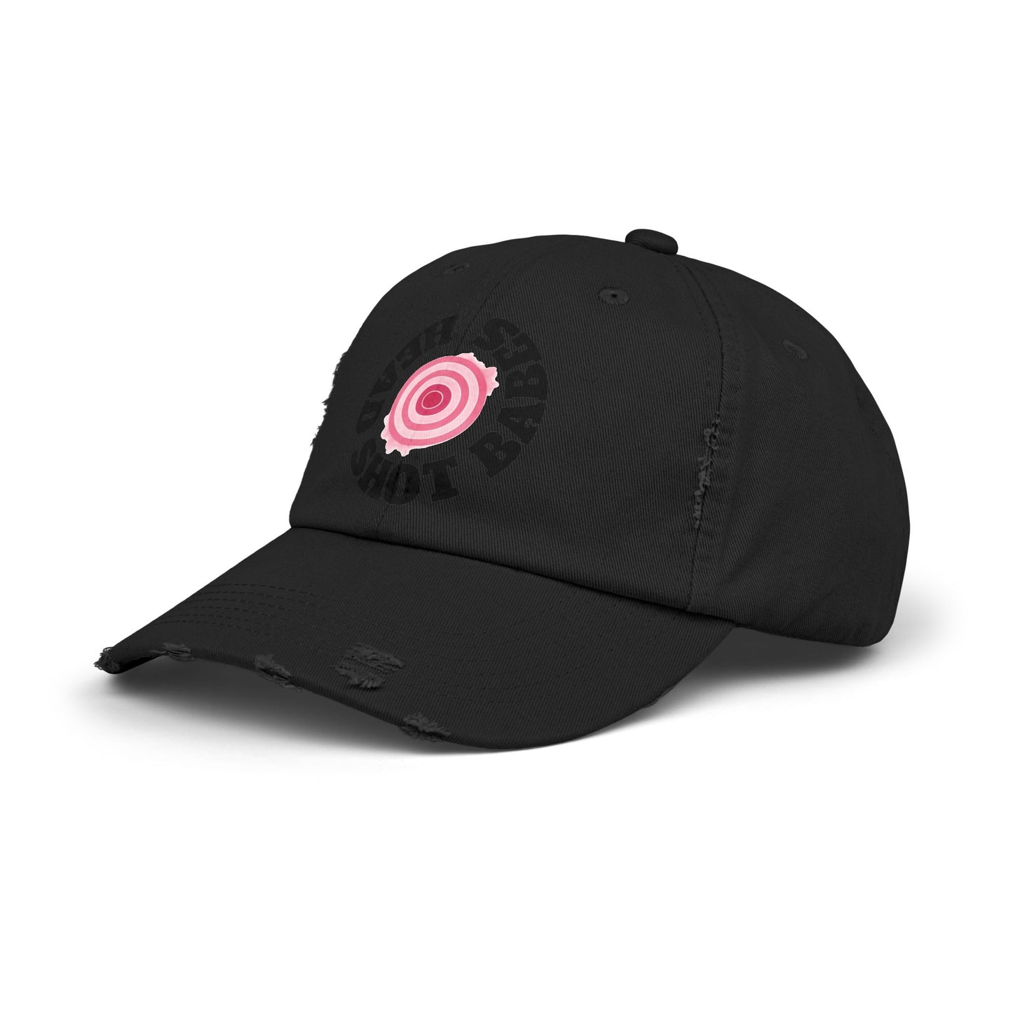 Unisex Distressed Cap with Fun Pink Design, Trendy Baseball Hat for Casual Wear, Ideal for Festivals, Birthdays, Gifts, Street Style