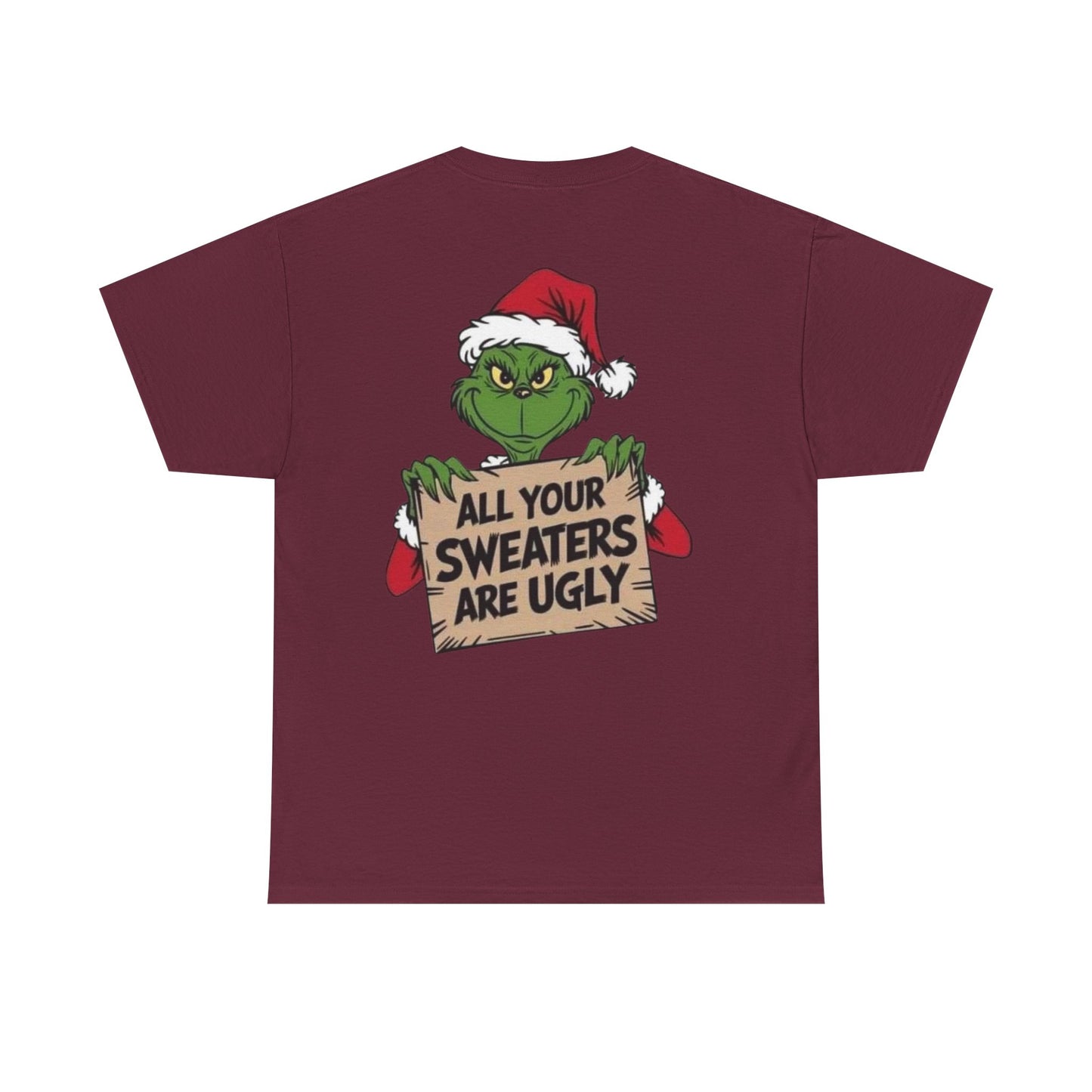 Grinchmas Ugly Sweater Tee, Christmas T-Shirt, Holiday Gift, Funny Tee, Unisex Cotton Shirt, Christmas Party, Grinch Lovers