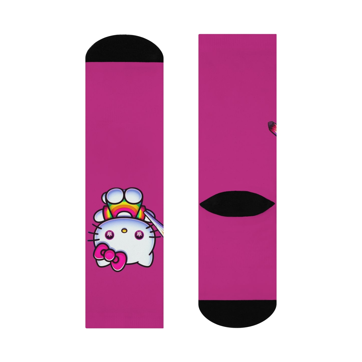 "SMOKING KITTY"Cushioned Crew Socks | Cute & Cozy Socks for Everyday Wear, Gifts, Fun Fashion, Birthday, Anime Lovers