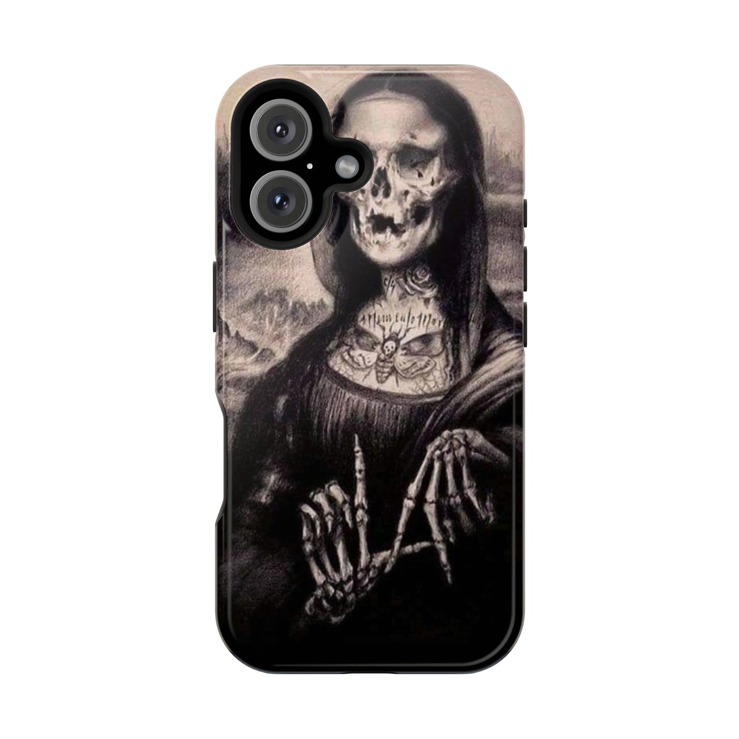 Gothic Art Phone Case, Skeleton Design, Impact-Resistant Cover, Unique Gift, Halloween Accessory, Edgy Tech Gear