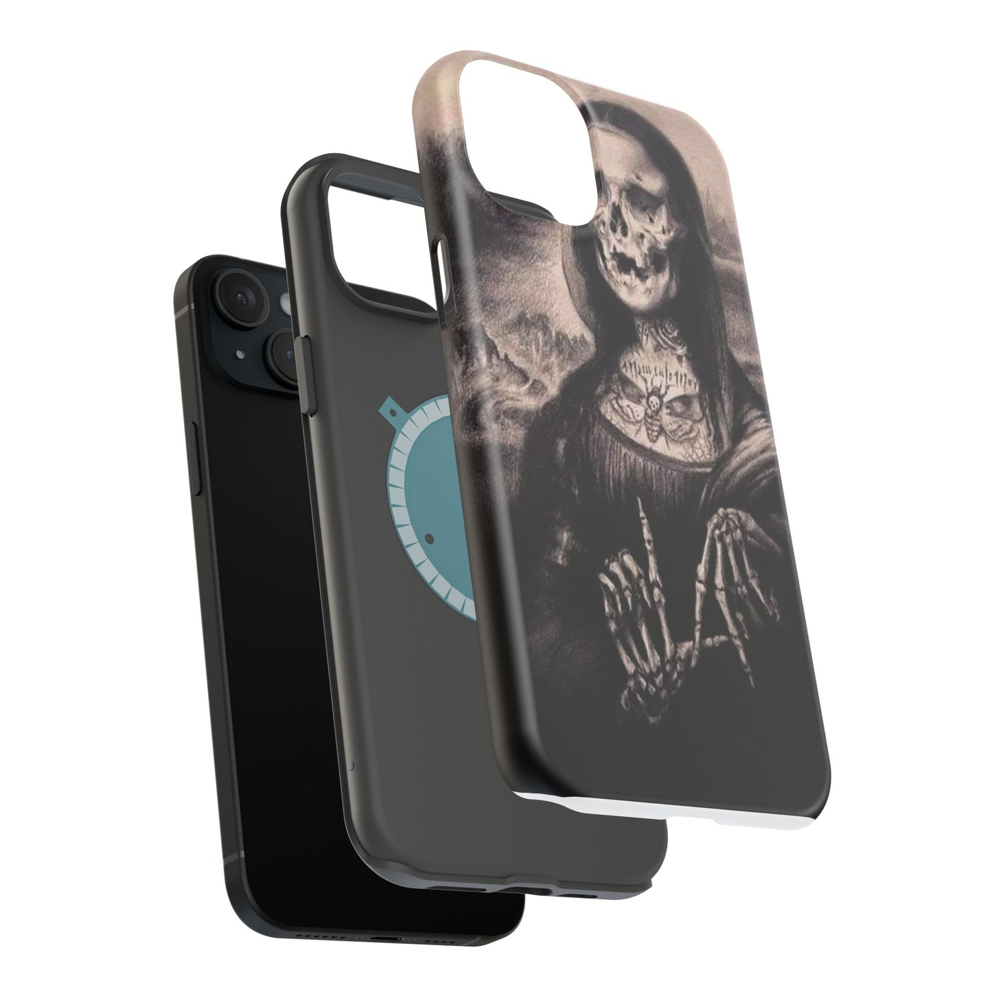 Gothic Art Phone Case, Skeleton Design, Impact-Resistant Cover, Unique Gift, Halloween Accessory, Edgy Tech Gear