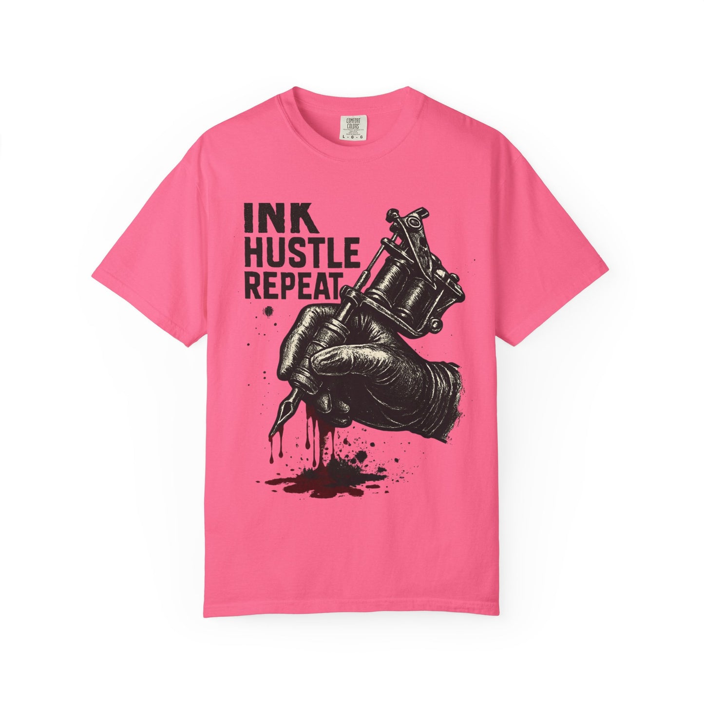 Ink Hustle Repeat T-Shirt, Motivational Tee for Artists, Graphic Tee for Tattoo Lovers, Creative Gift, Unisex Apparel