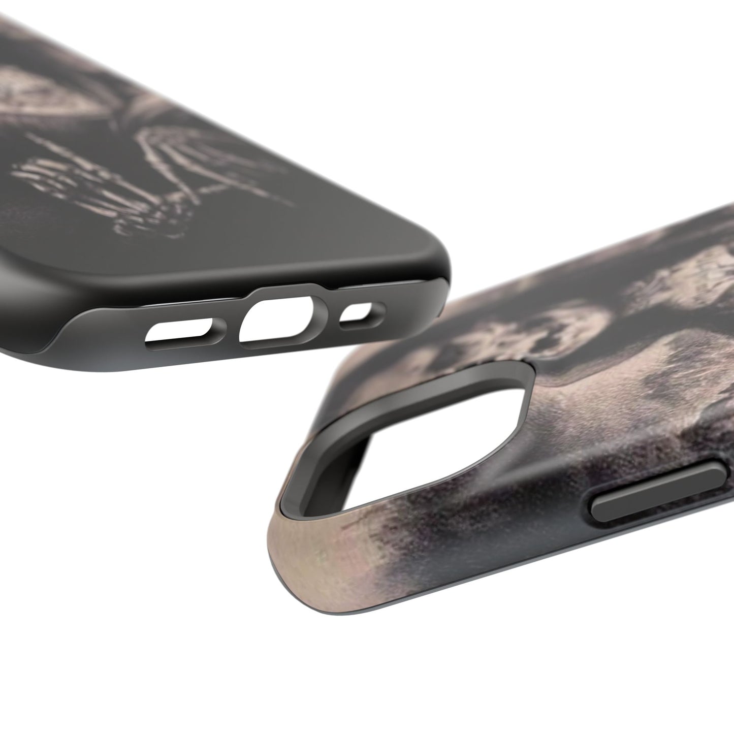 Gothic Art Phone Case, Skeleton Design, Impact-Resistant Cover, Unique Gift, Halloween Accessory, Edgy Tech Gear
