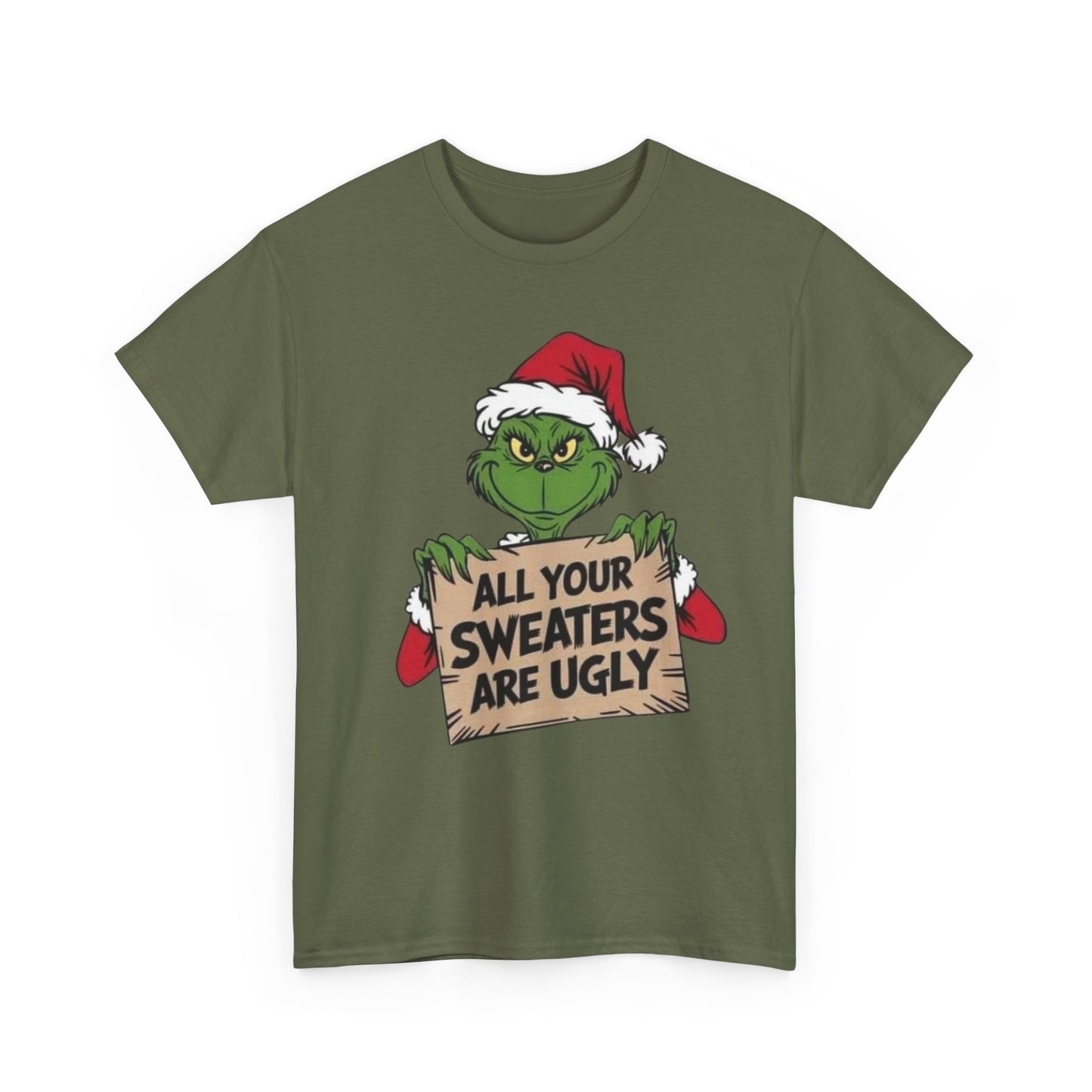 Grinchmas Ugly Sweater Tee, Christmas T-Shirt, Holiday Gift, Funny Tee, Unisex Cotton Shirt, Christmas Party, Grinch Lovers