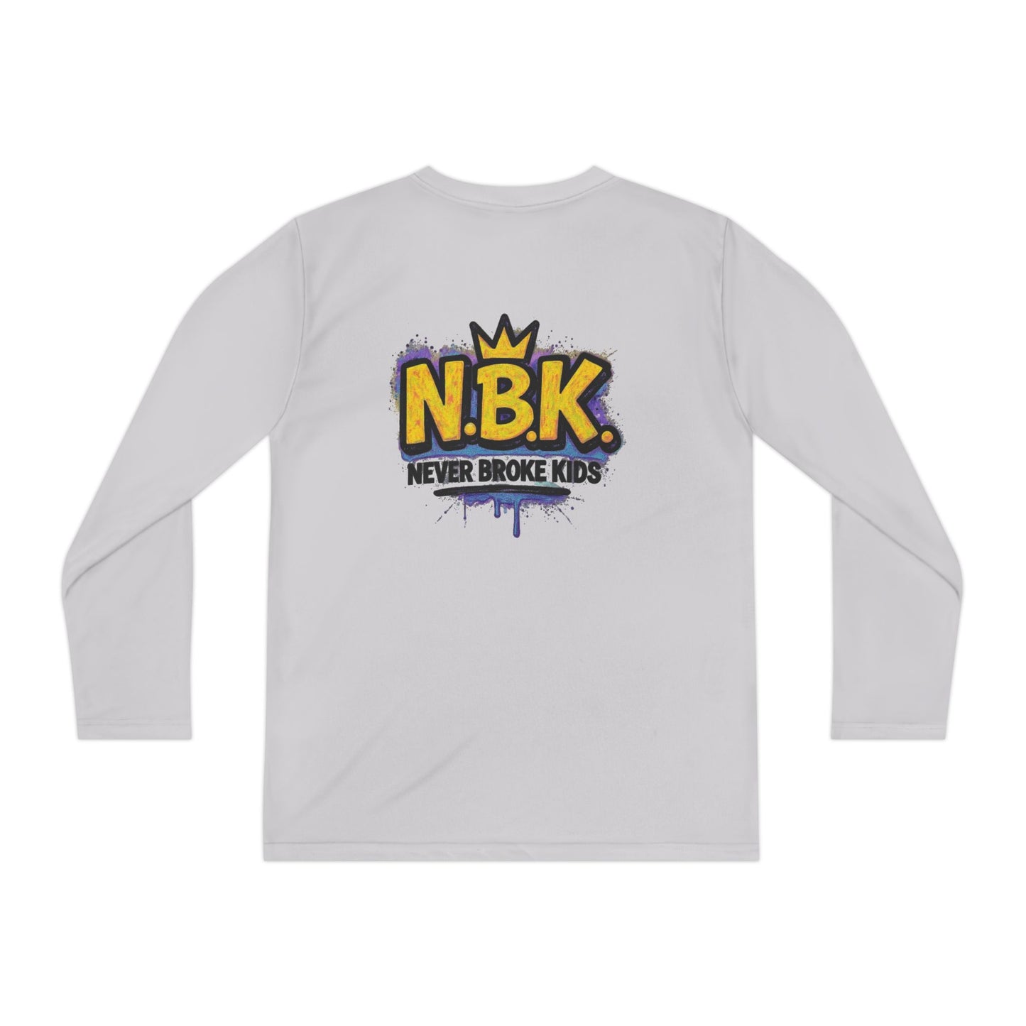 Youth Long Sleeve Tee - NBK Never Broke Kids, Cool Graphic Top for Kids, Growing Up, Birthday Gift, Casual Wear, Trendy Fashion
