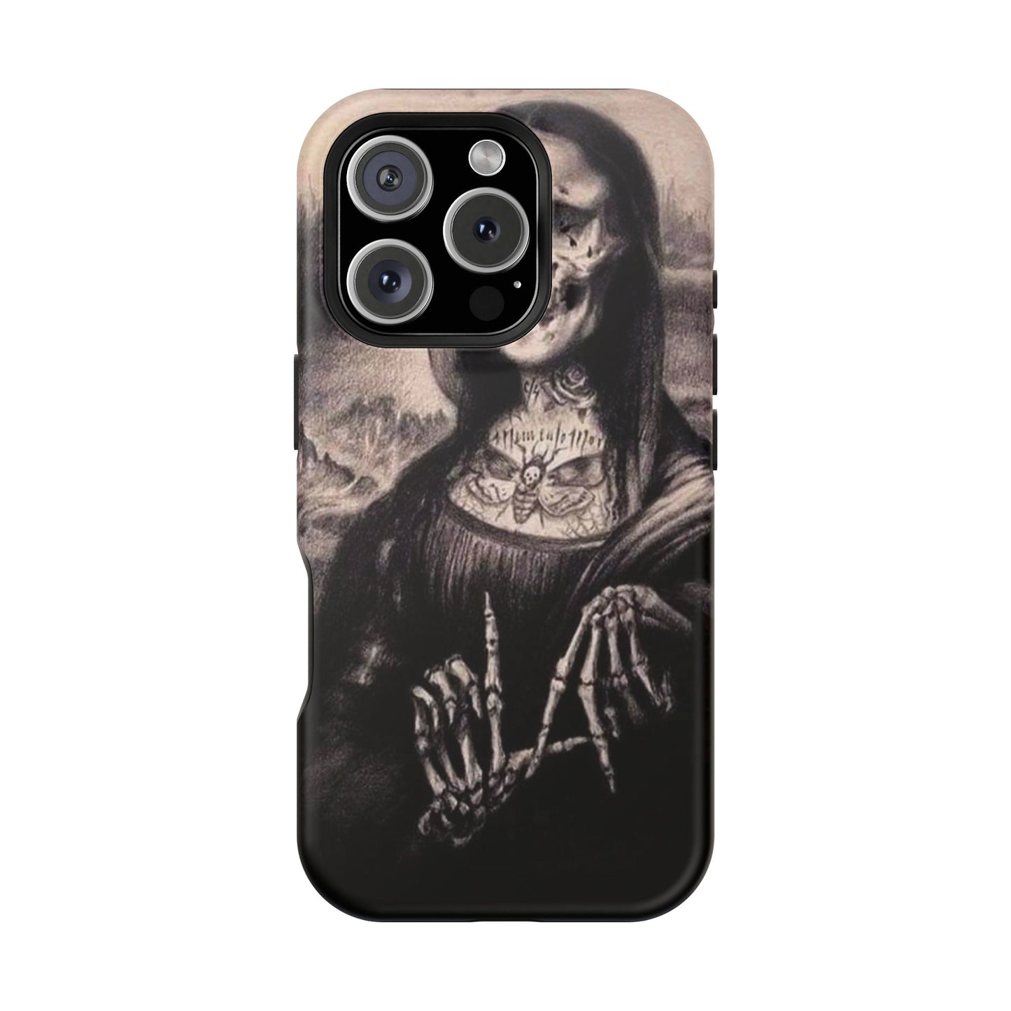 Gothic Art Phone Case, Skeleton Design, Impact-Resistant Cover, Unique Gift, Halloween Accessory, Edgy Tech Gear
