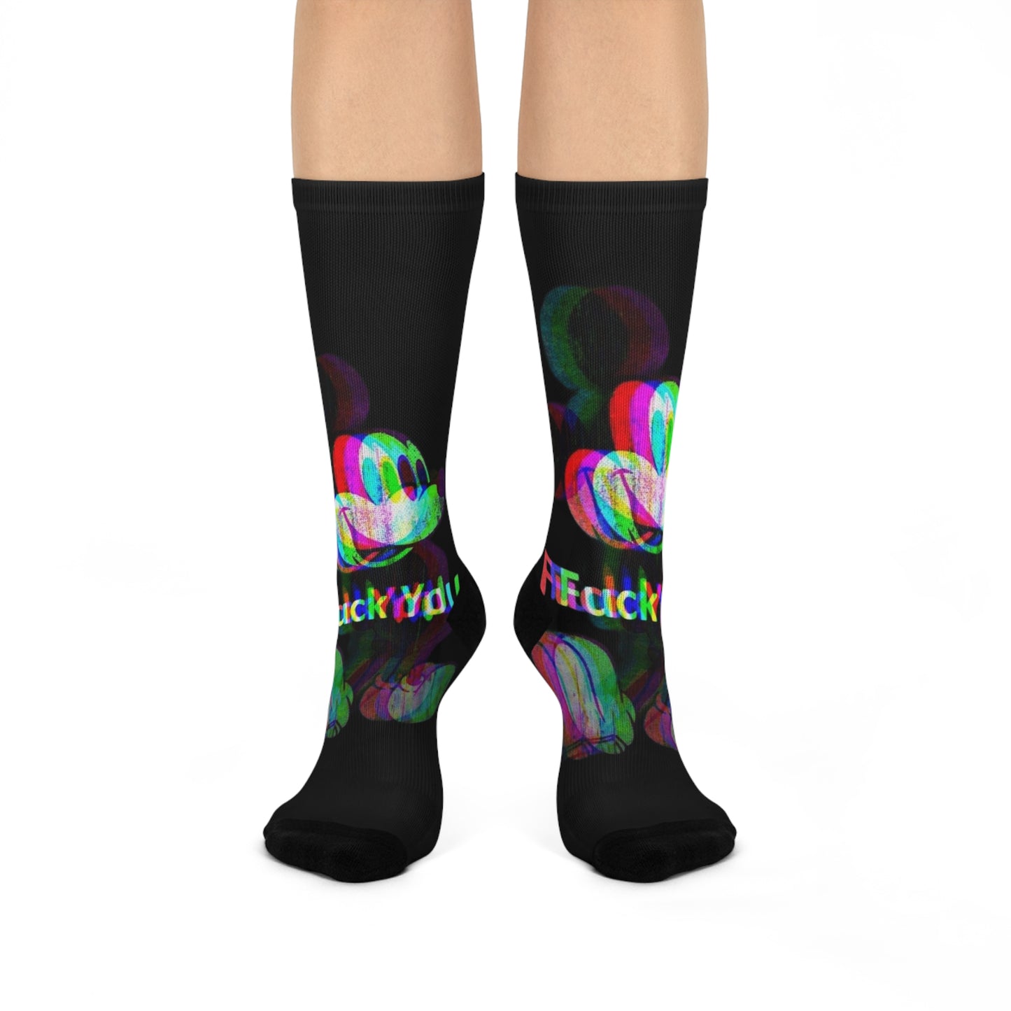 Colorful Graphic Crew Socks with Fun Text, Cozy Socks for Everyday Wear, Birthday Gift, Graphic Socks for Adults, Quirky Socks for Teens