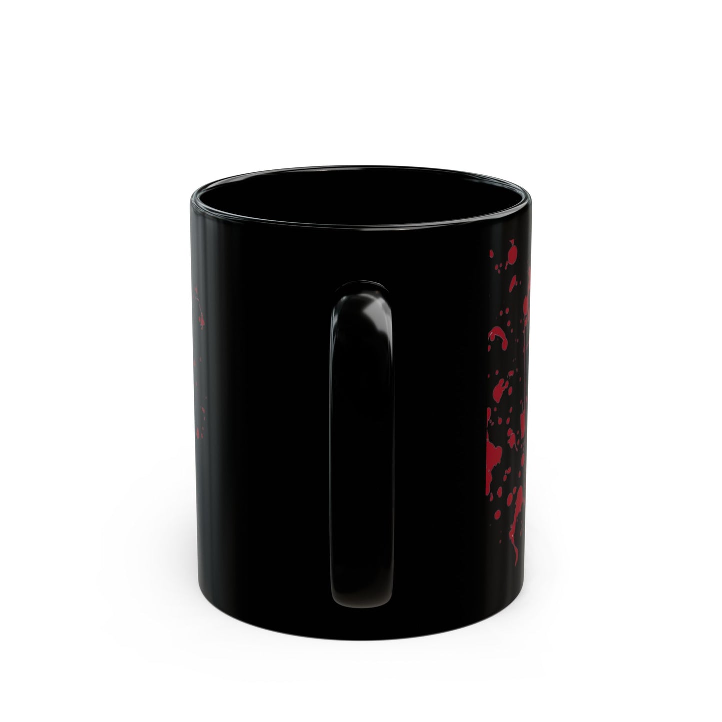 Art is Not a Crime Black Mug, Coffee Cup for Artists, Unique Gift for Creatives, Fun Kitchenware, Red Splash Design