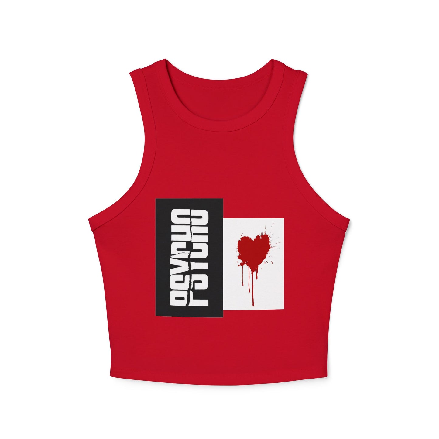 Psycho Heart Women's Crop Tank, Edgy Fashion Top, Summer Outfit, Festival Wear, Grunge Style