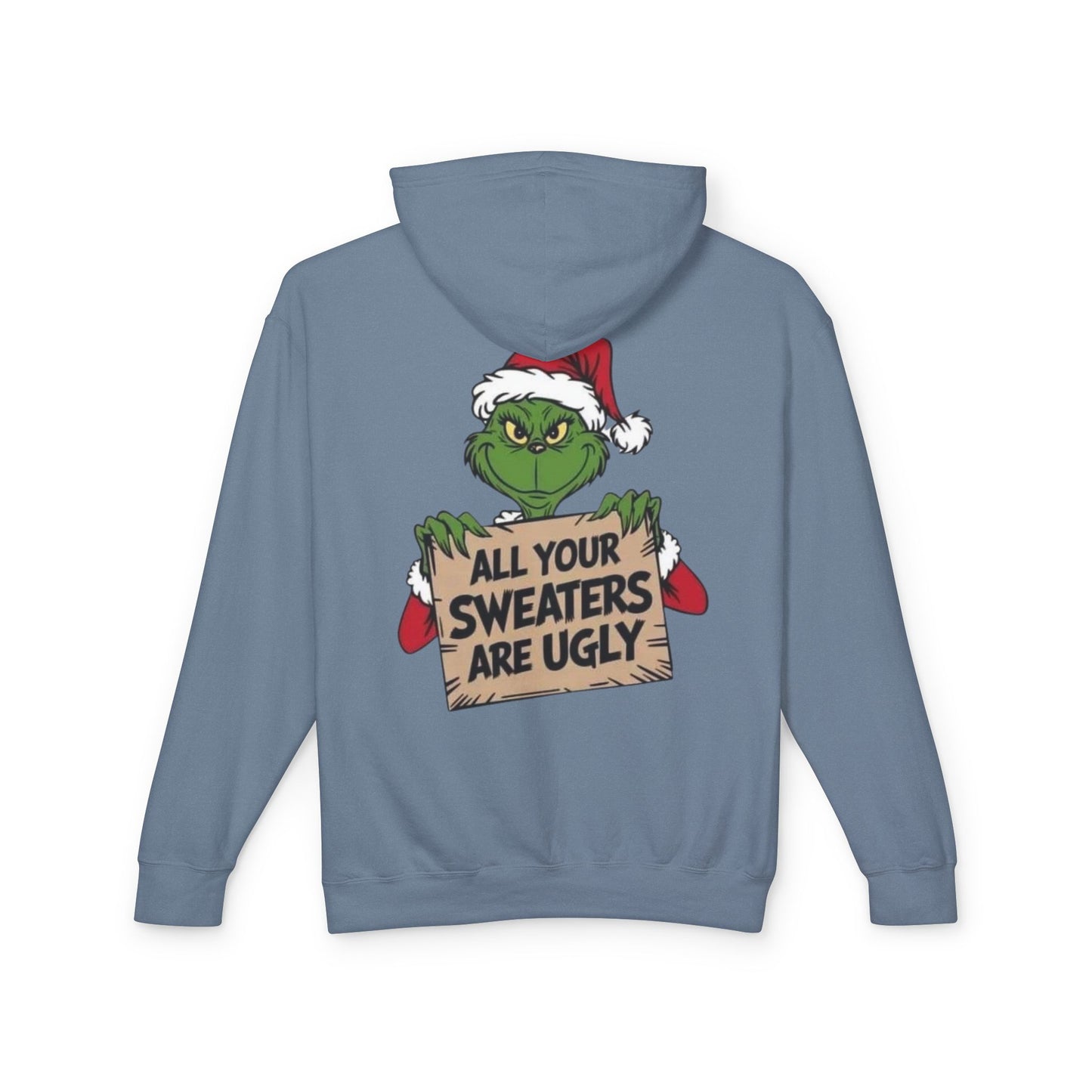 Grinch-Inspired Holiday Hoodie, Cozy Grinch Sweatshirt, Christmas Gift, Ugly Sweater Party Apparel, Unisex Lightweight Hoodie