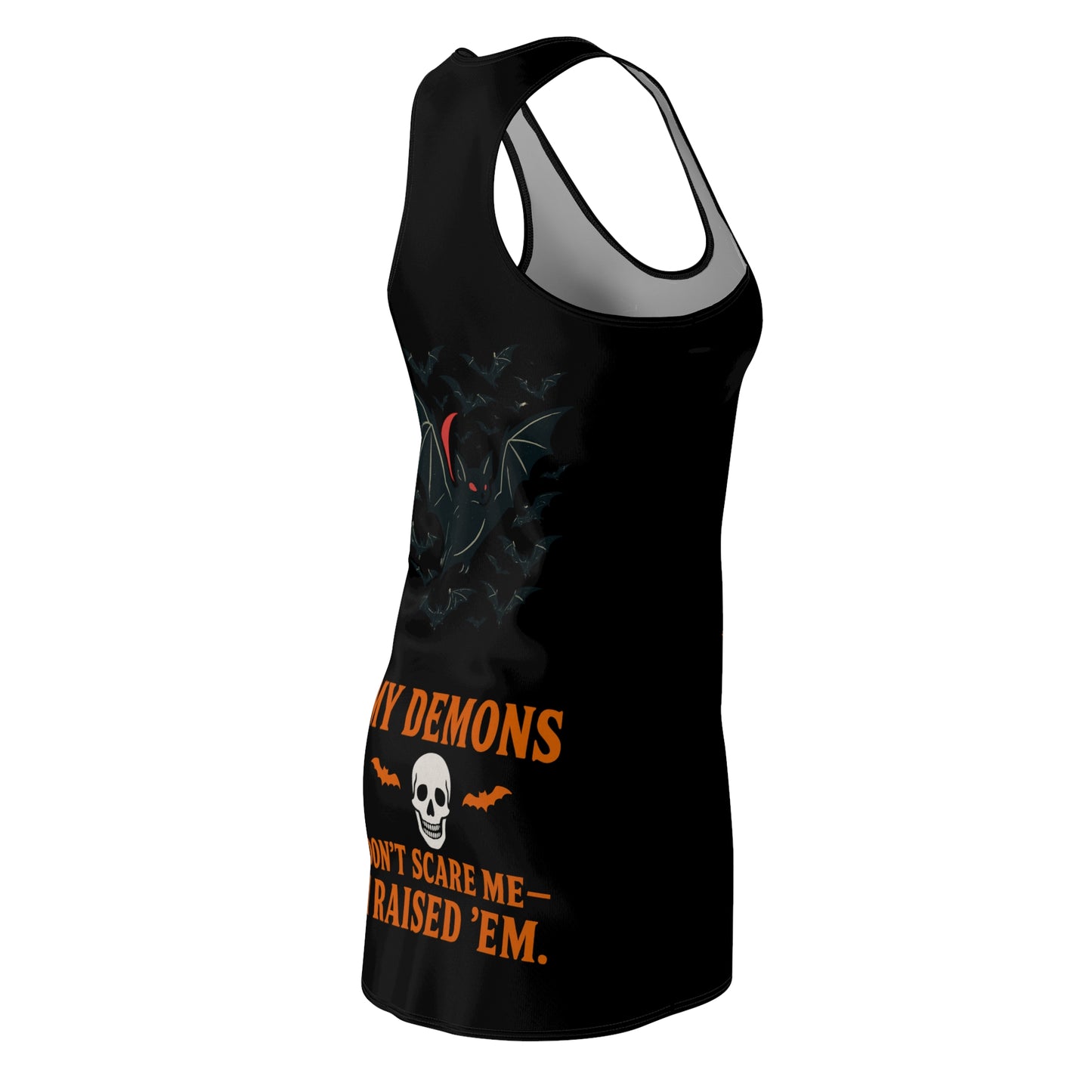 Women's Halloween Racerback Dress, Fun Spooky Dress, Gift for Halloween Lovers, Party Dress, Demon Theme Apparel