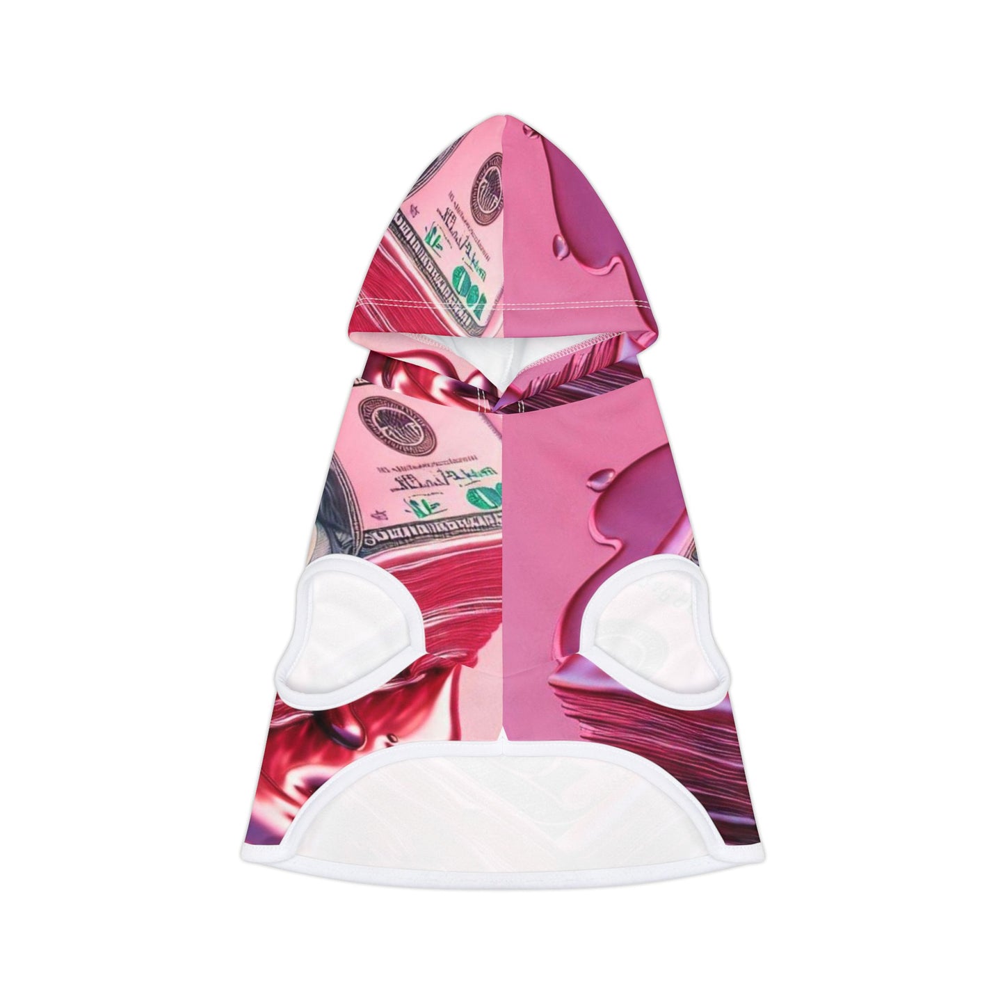 Glamorous Pet Hoodie for Fashionable Pups, Trendy Dog Apparel, Pet Fashion, Pink Money Design, Cozy Hoodie for Dogs and Cats