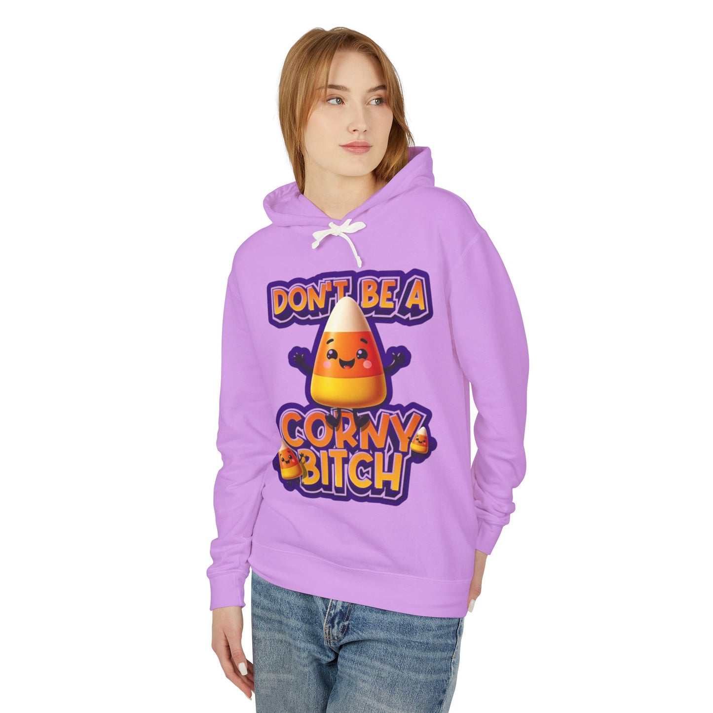 Funny Candy Corn Hoodie - Don't Be A Corny Bitch, Fall Fashion, Halloween Sweatshirt, Gift for Friends, Cozy Lounge Wear