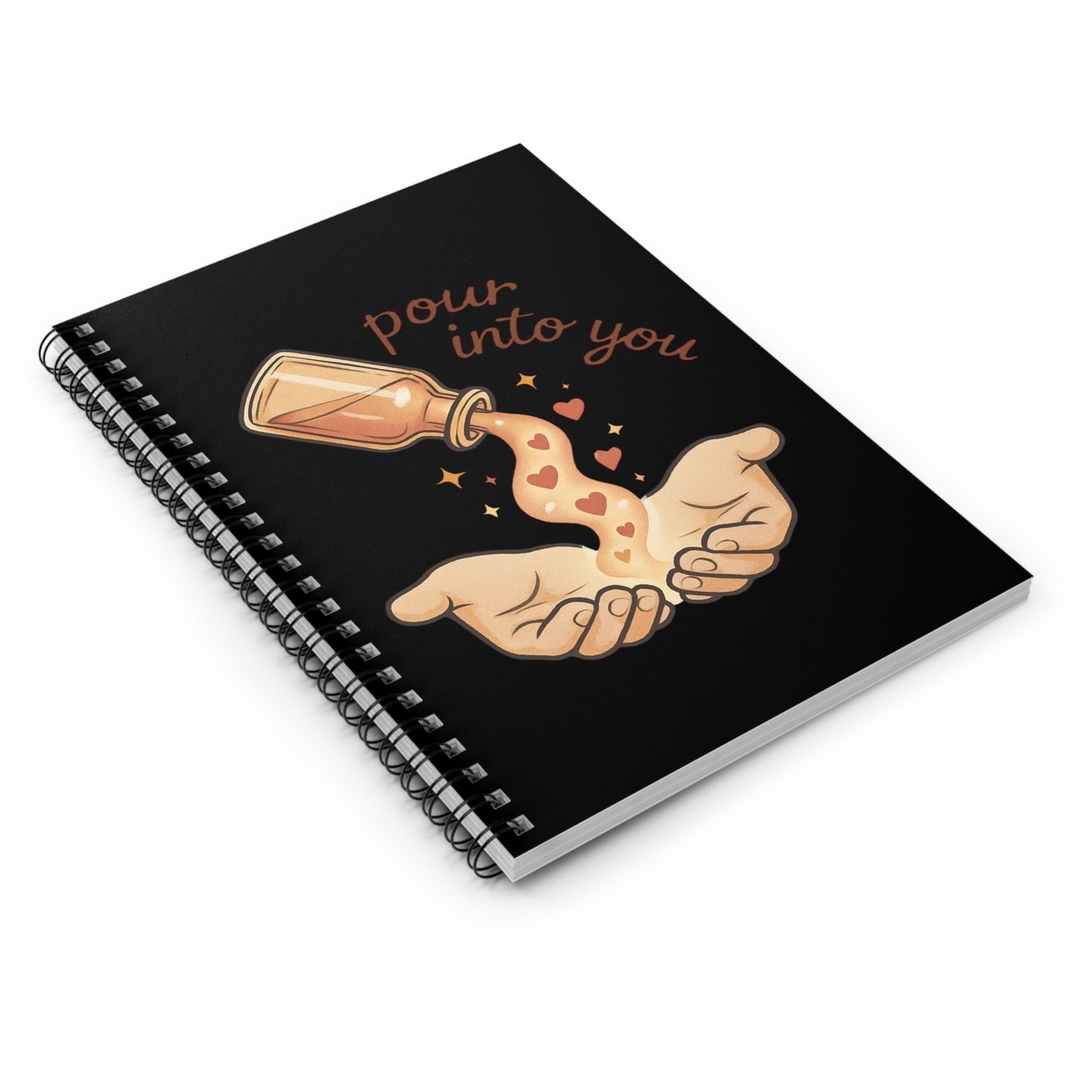 Charming Spiral Notebook - Pour Into You, Cute Gift for Students, Love Journal, Motivational Stationery, Heartfelt Note-taking