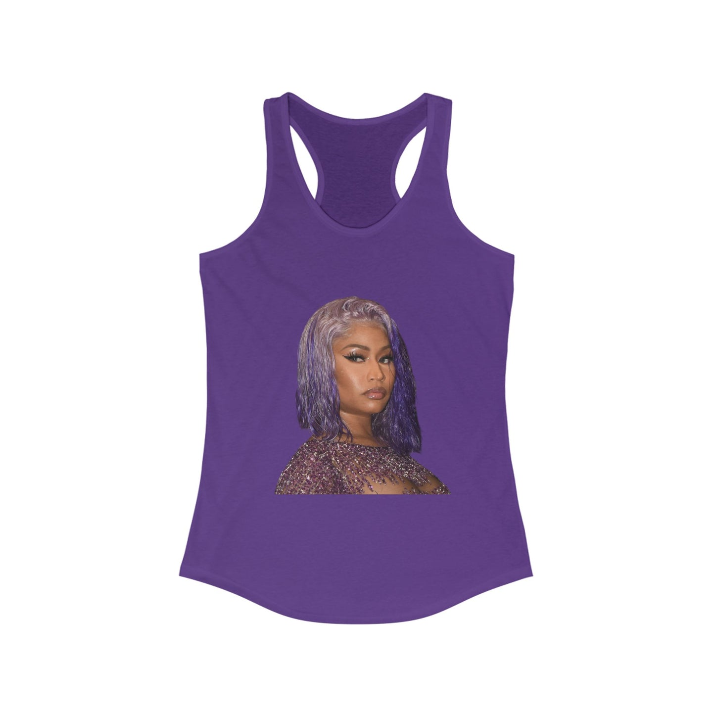Female rap star. Stylish Women's Racerback Tank Top with Trendy Design, Summer Apparel, Festival Wear, Casual Summer Outfit, Gift Idea