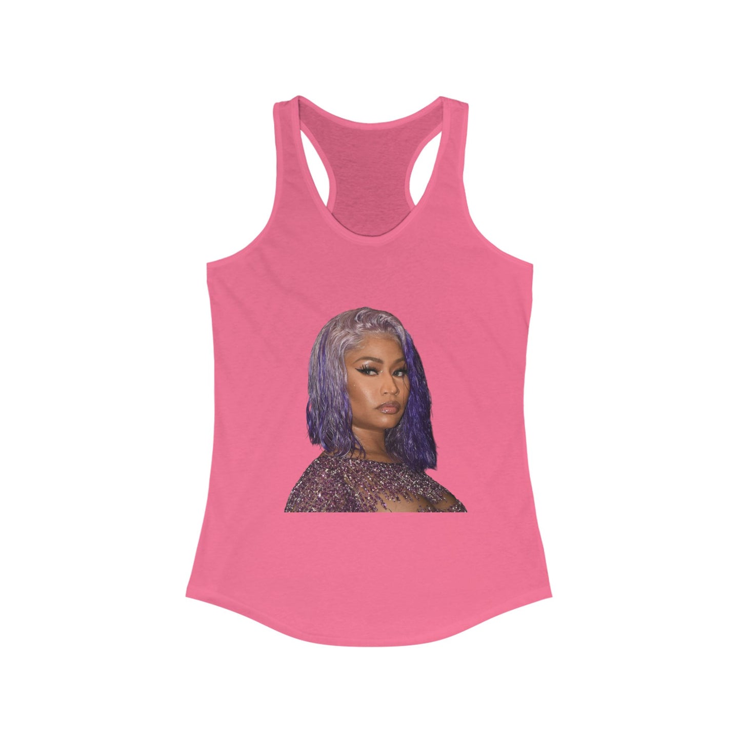 Female rap star. Stylish Women's Racerback Tank Top with Trendy Design, Summer Apparel, Festival Wear, Casual Summer Outfit, Gift Idea
