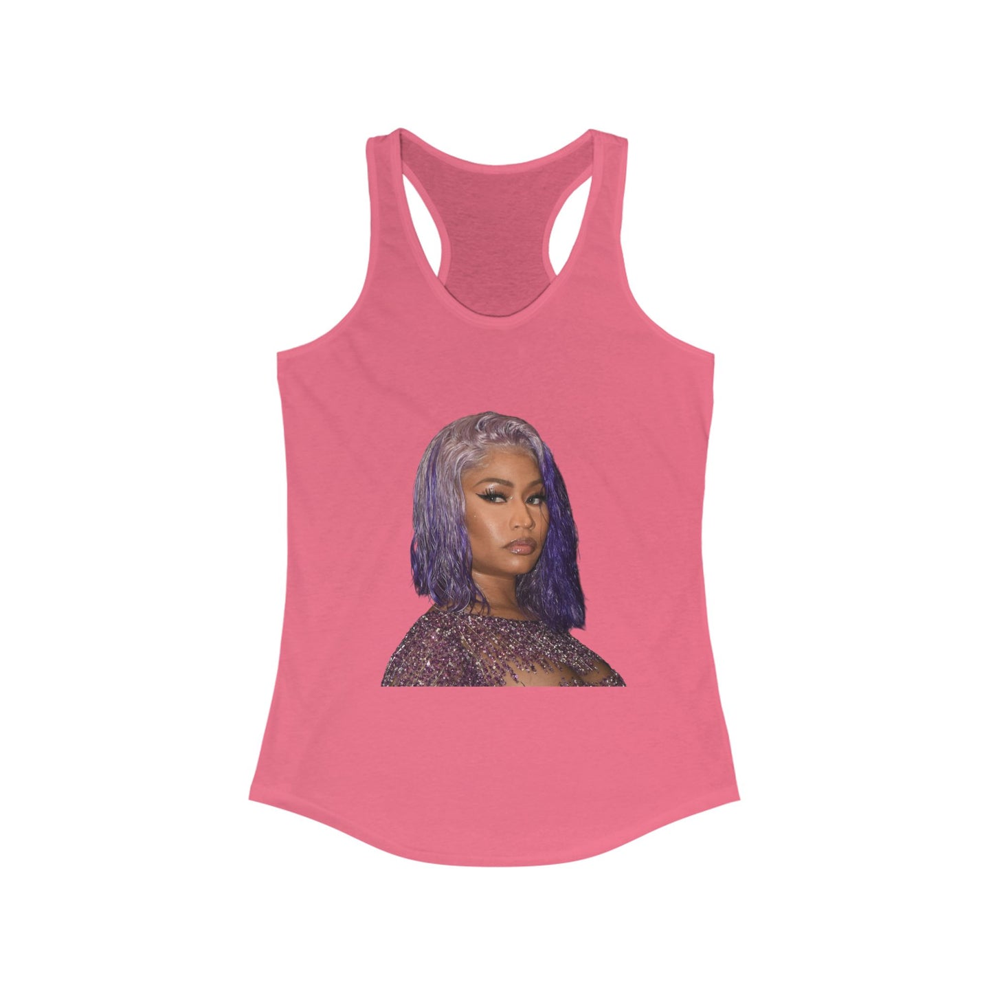 Female rap star. Stylish Women's Racerback Tank Top with Trendy Design, Summer Apparel, Festival Wear, Casual Summer Outfit, Gift Idea