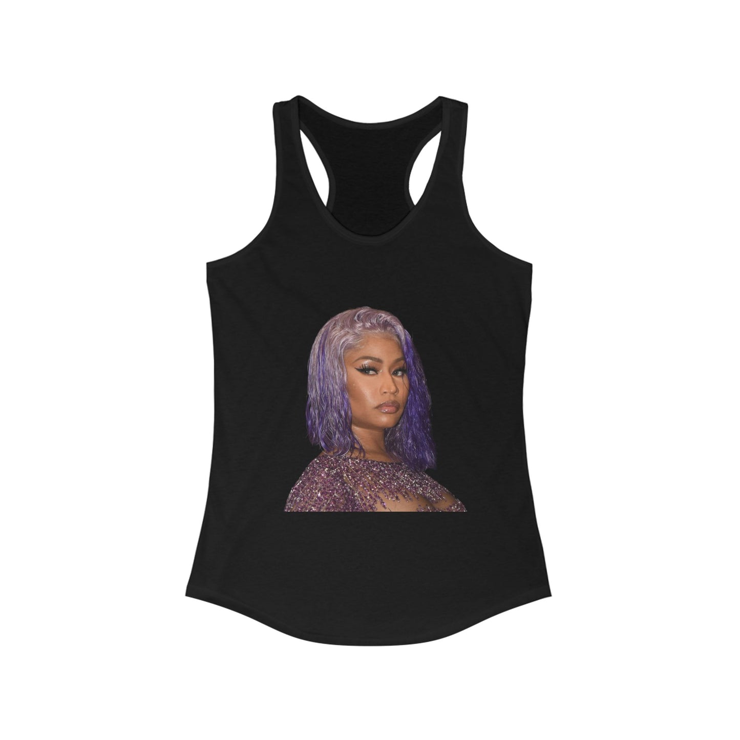 Female rap star. Stylish Women's Racerback Tank Top with Trendy Design, Summer Apparel, Festival Wear, Casual Summer Outfit, Gift Idea