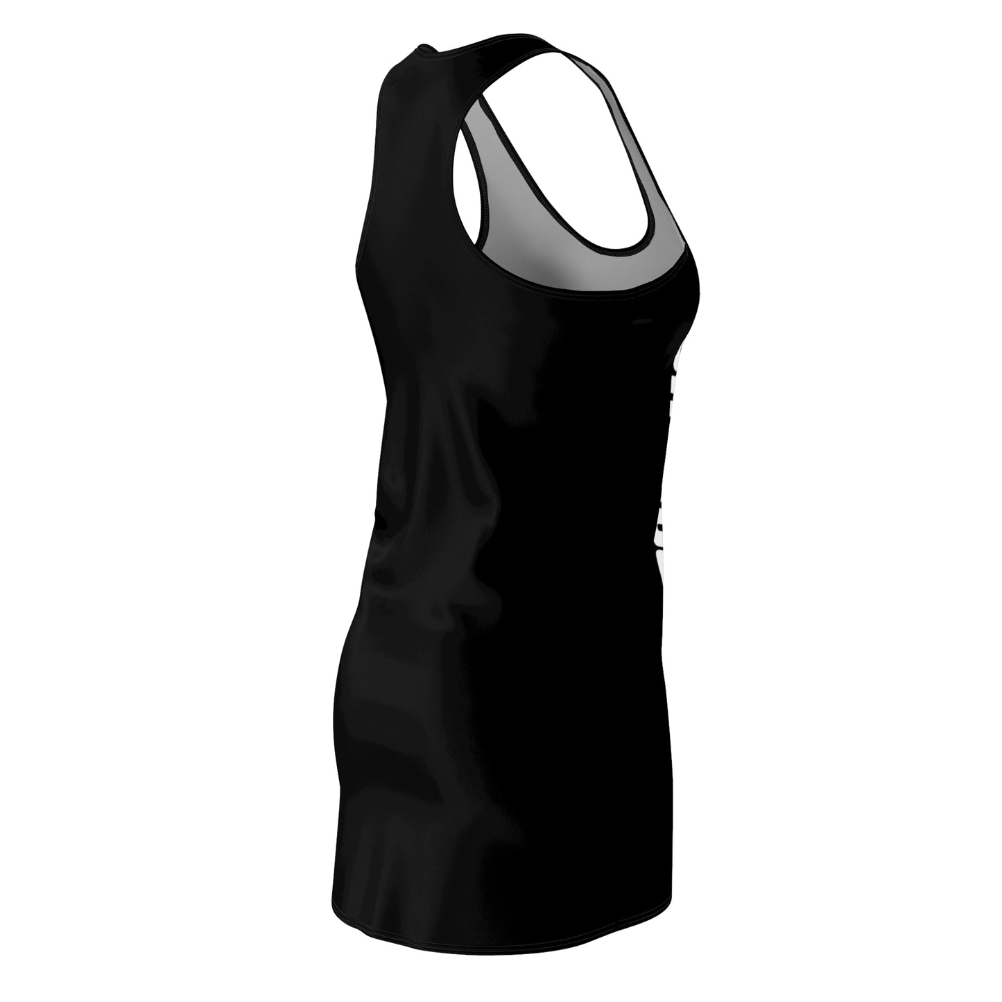 Psycho Heart Women's Racerback Dress, Black Dress with Graphic, Summer Party Outfit, Edgy Fashion, Gift for Her