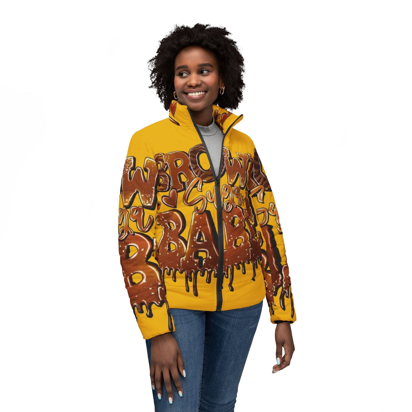 Stylish Graffiti Puffer Jacket, Trendy Outerwear, Urban Fashion Statement, Cozy Winter Layer, Unique Gift for Her