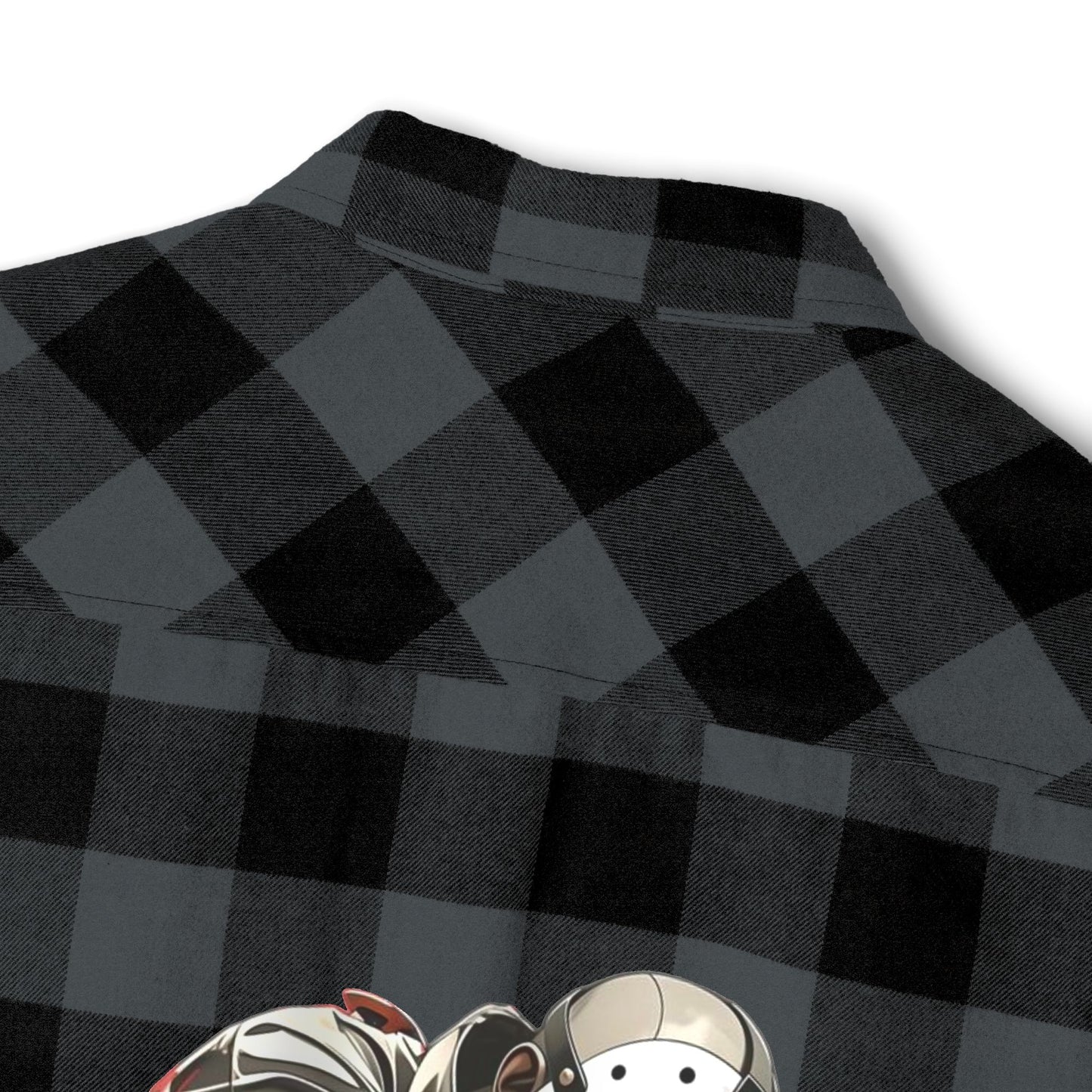 Edgy Graphic Flannel Shirt - Unisex, Perfect for Halloween, Casual Outings, Outdoor Adventures, Gifts for Fans, Trendy Style