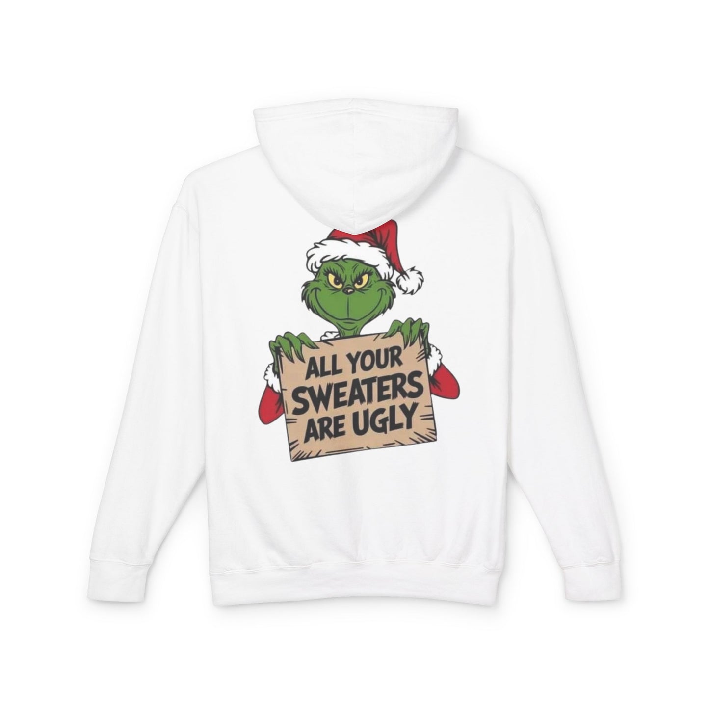Grinch-Inspired Holiday Hoodie, Cozy Grinch Sweatshirt, Christmas Gift, Ugly Sweater Party Apparel, Unisex Lightweight Hoodie