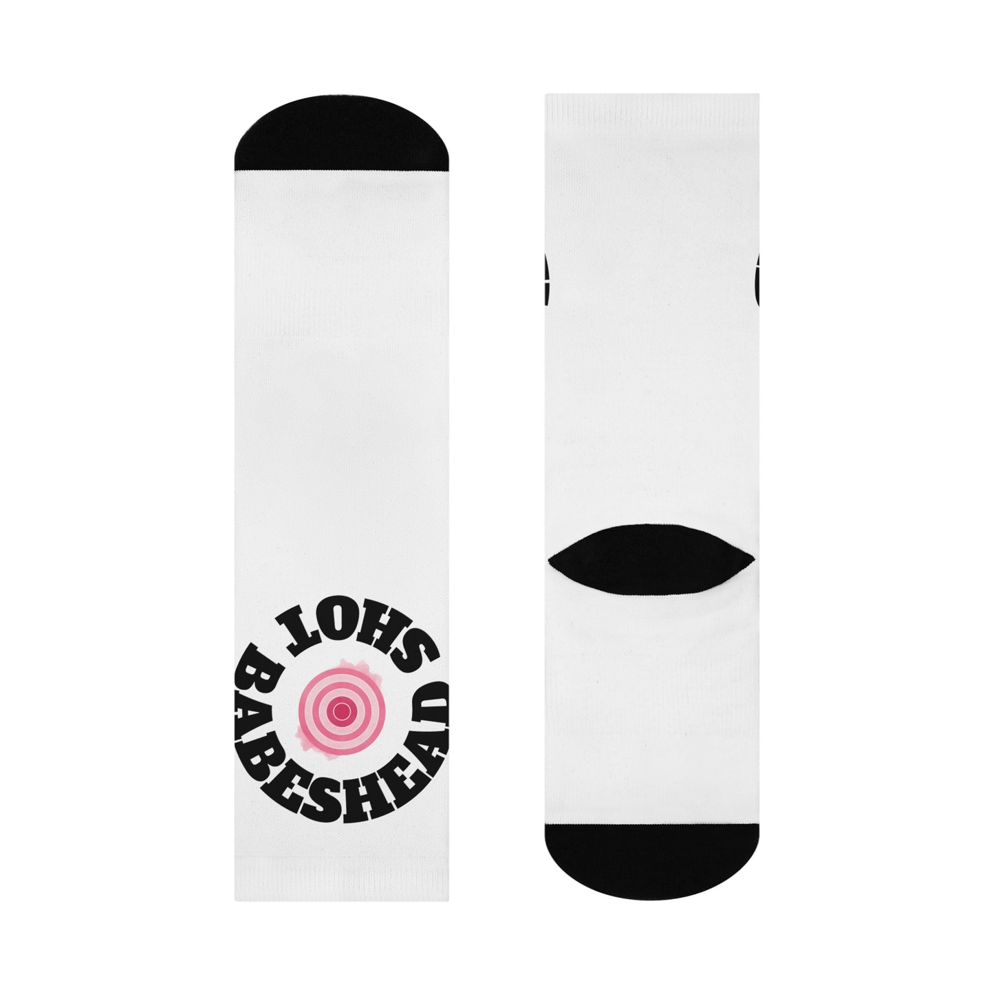 Cushioned Crew Socks with 'HEAD SHOT BABES Design | Fun Gifts for Fashion Lovers, Cozy Homewear, Unique Holiday Gifts, Statement Socks