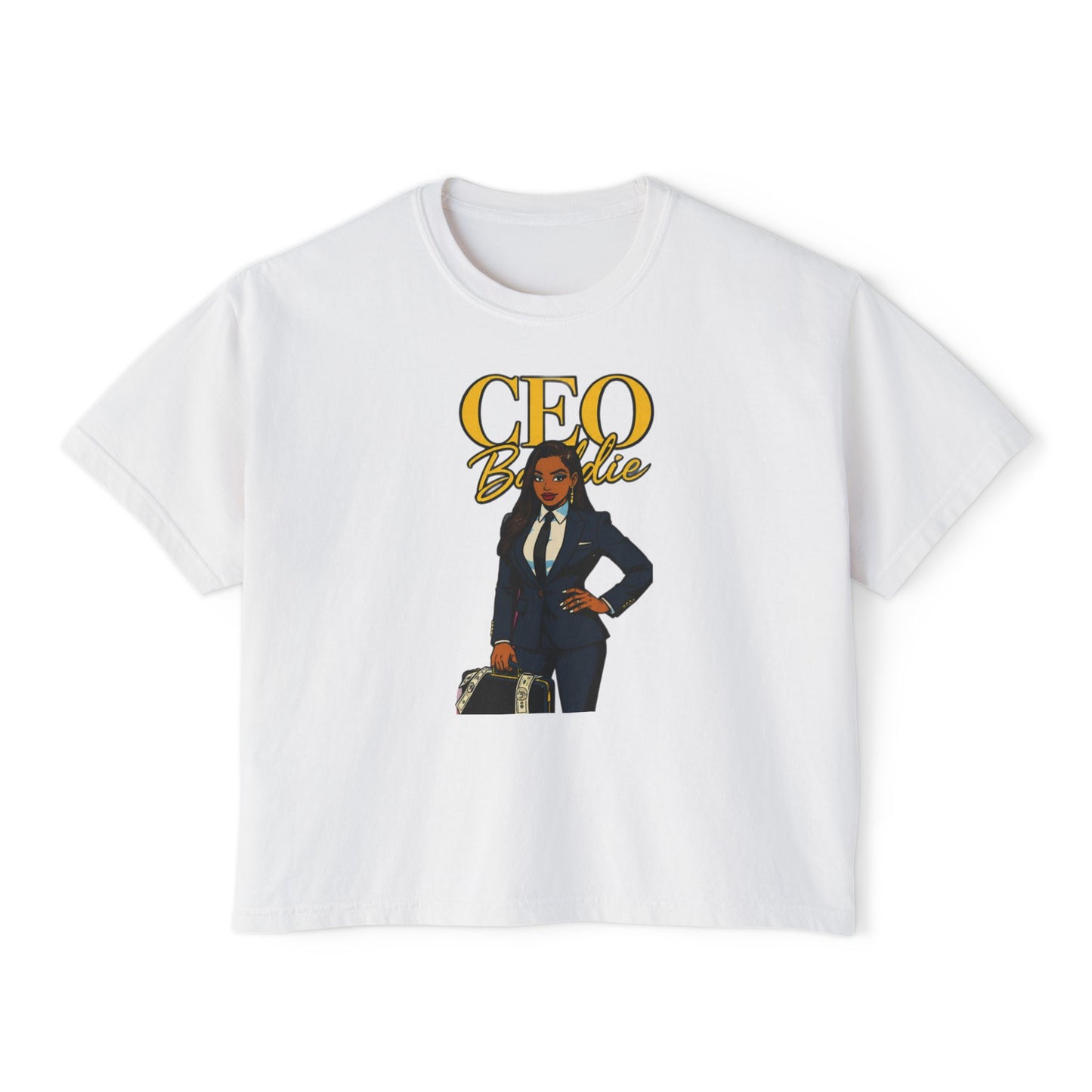 Empowered CEO Women's Boxy Tee, Casual Outfit, Gift for Graduates, Entrepreneur Shirt, Business Apparel, Motivational Top