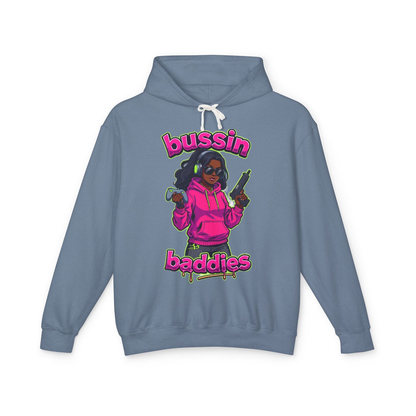 Bussin Baddies Unisex Lightweight Hoodie, Trendy Streetwear, Casual Fashion, Gift for Her, Unique Graphic Sweatshirt