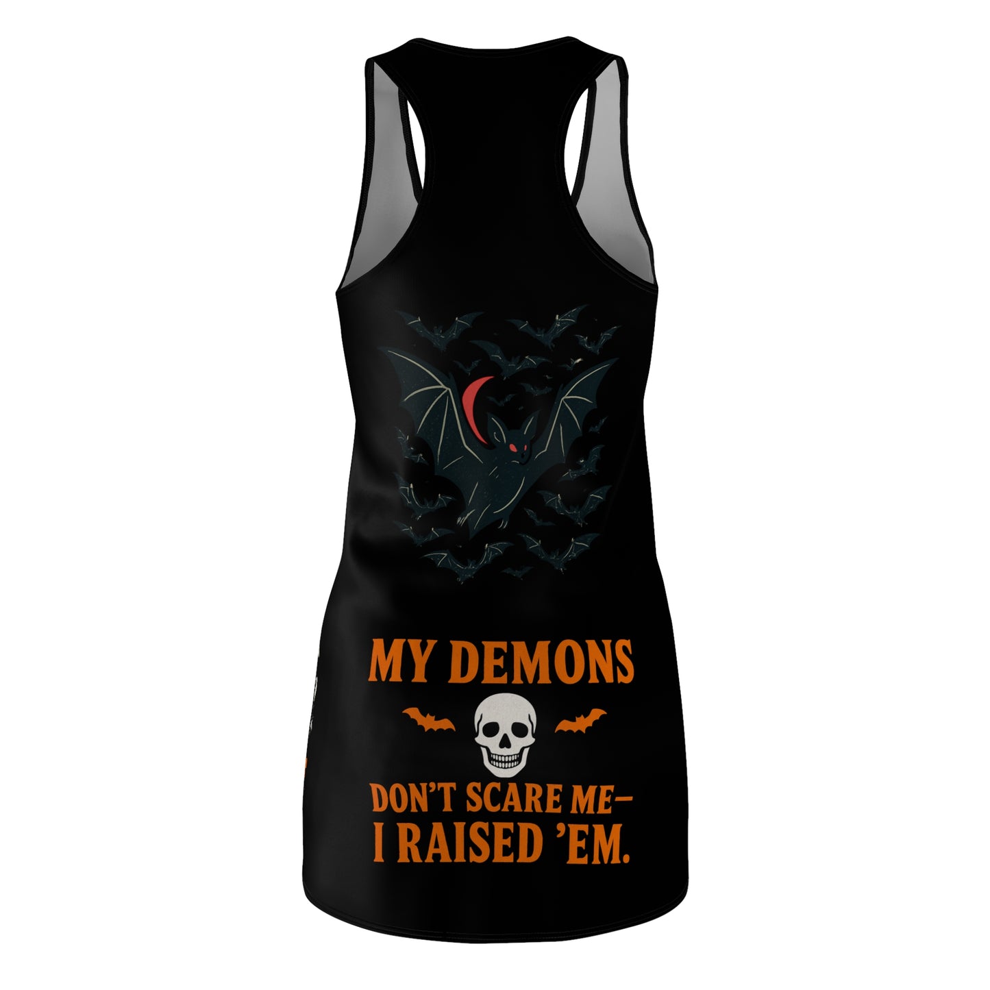 Women's Halloween Racerback Dress, Fun Spooky Dress, Gift for Halloween Lovers, Party Dress, Demon Theme Apparel