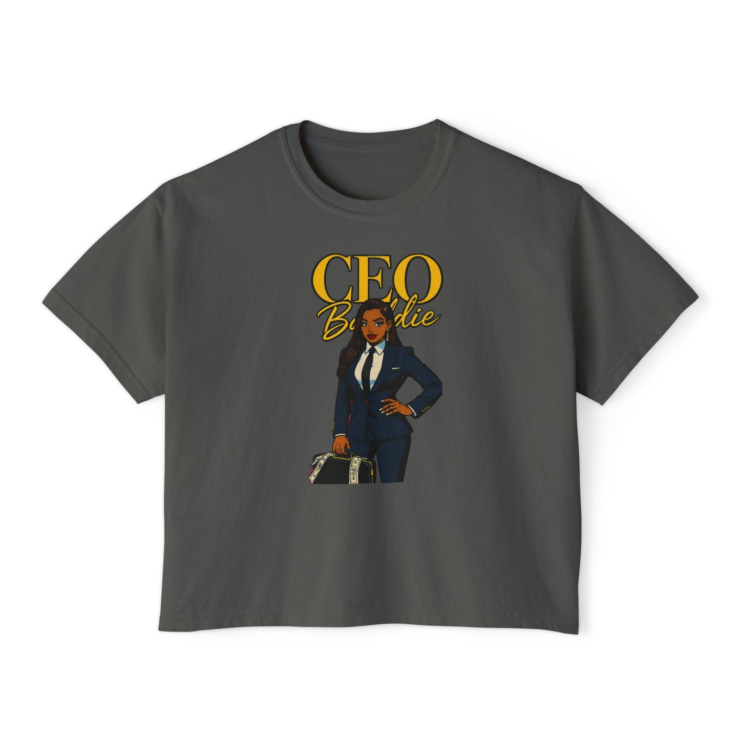 Empowered CEO Women's Boxy Tee, Casual Outfit, Gift for Graduates, Entrepreneur Shirt, Business Apparel, Motivational Top