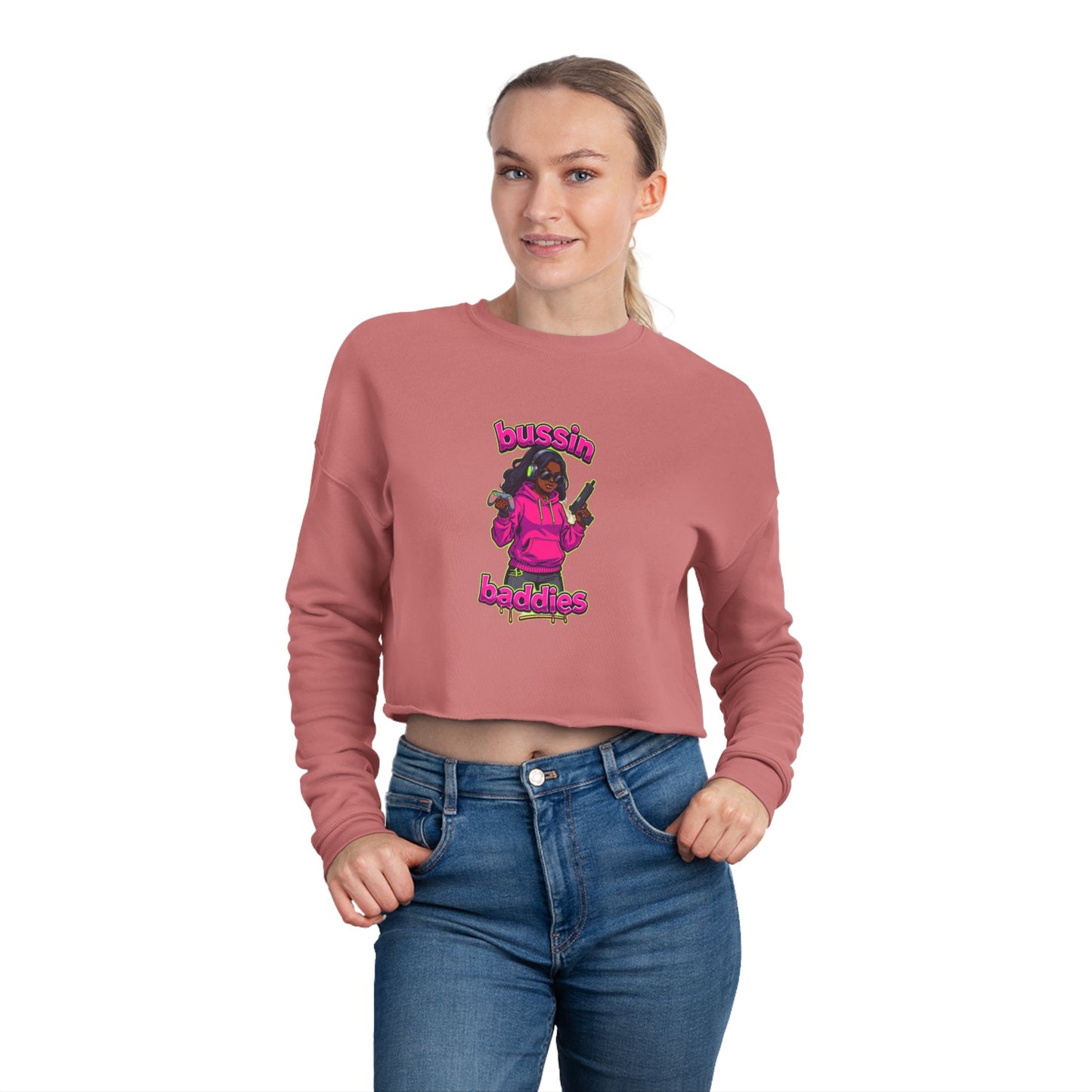 Trendy Cropped Sweatshirt for Women, Funny Gift for Friends, Cute Casual Wear, Stylish Lounge Top, Perfect for Parties