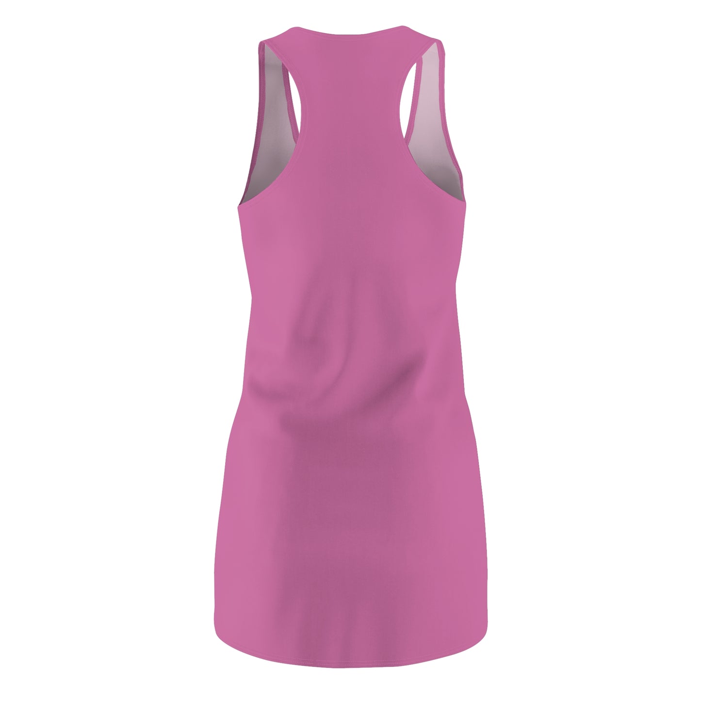 Pink Heart Graphic Racerback Dress - Casual Summer Outfit, Vacation Wear, Birthday Gift, Love Theme, Trendy Activewear