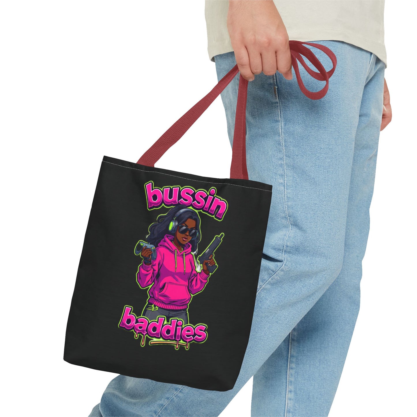 Bussin Baddies Tote Bag, Trendy Carryall, Women's Fashion Accessory, Streetwear Shopping Bag, Gift for Her