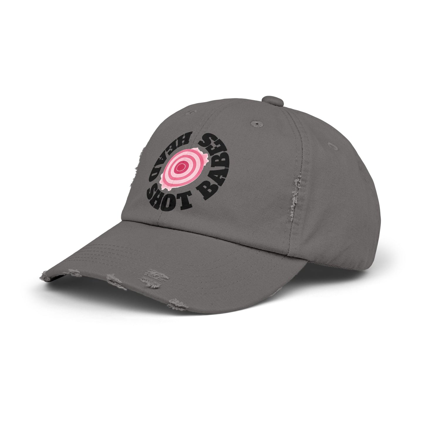 Unisex Distressed Cap with Fun Pink Design, Trendy Baseball Hat for Casual Wear, Ideal for Festivals, Birthdays, Gifts, Street Style