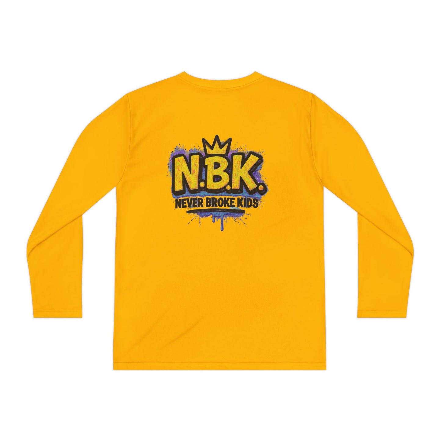 Youth Long Sleeve Tee - NBK Never Broke Kids, Cool Graphic Top for Kids, Growing Up, Birthday Gift, Casual Wear, Trendy Fashion