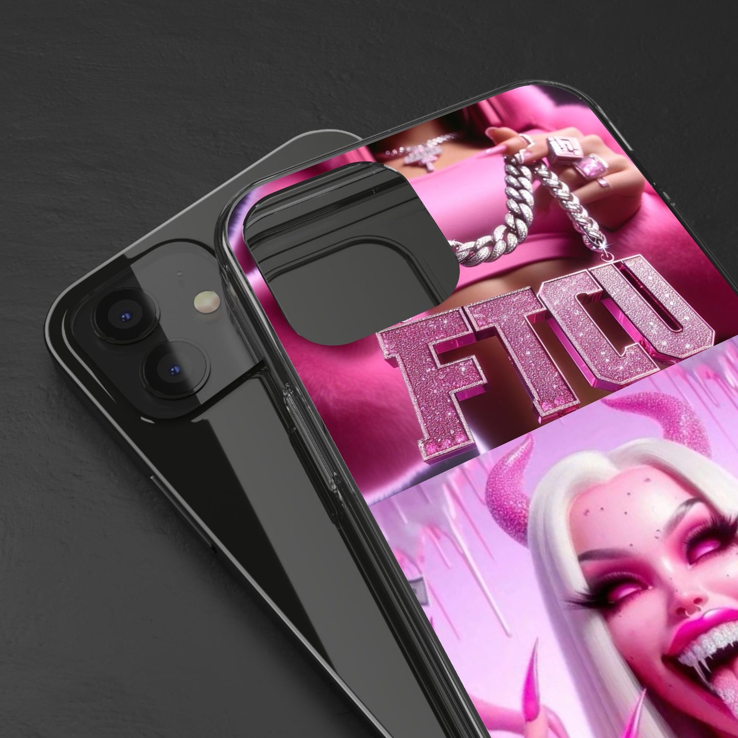 Fierce Pink Clear Phone Case, Trendy Phone Cover, Stylish Smartphone Accessory, Gift for Her, Fashionable Clear Case