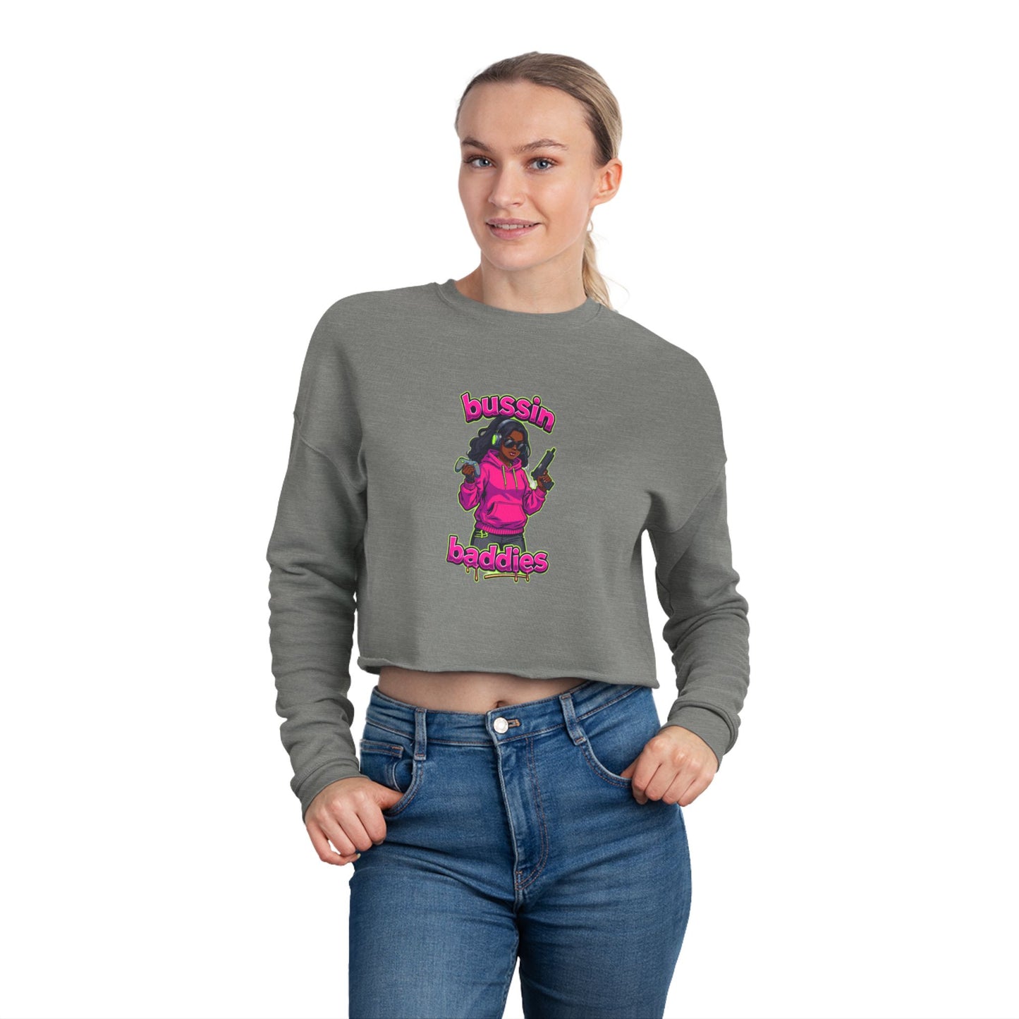 Trendy Cropped Sweatshirt for Women, Funny Gift for Friends, Cute Casual Wear, Stylish Lounge Top, Perfect for Parties
