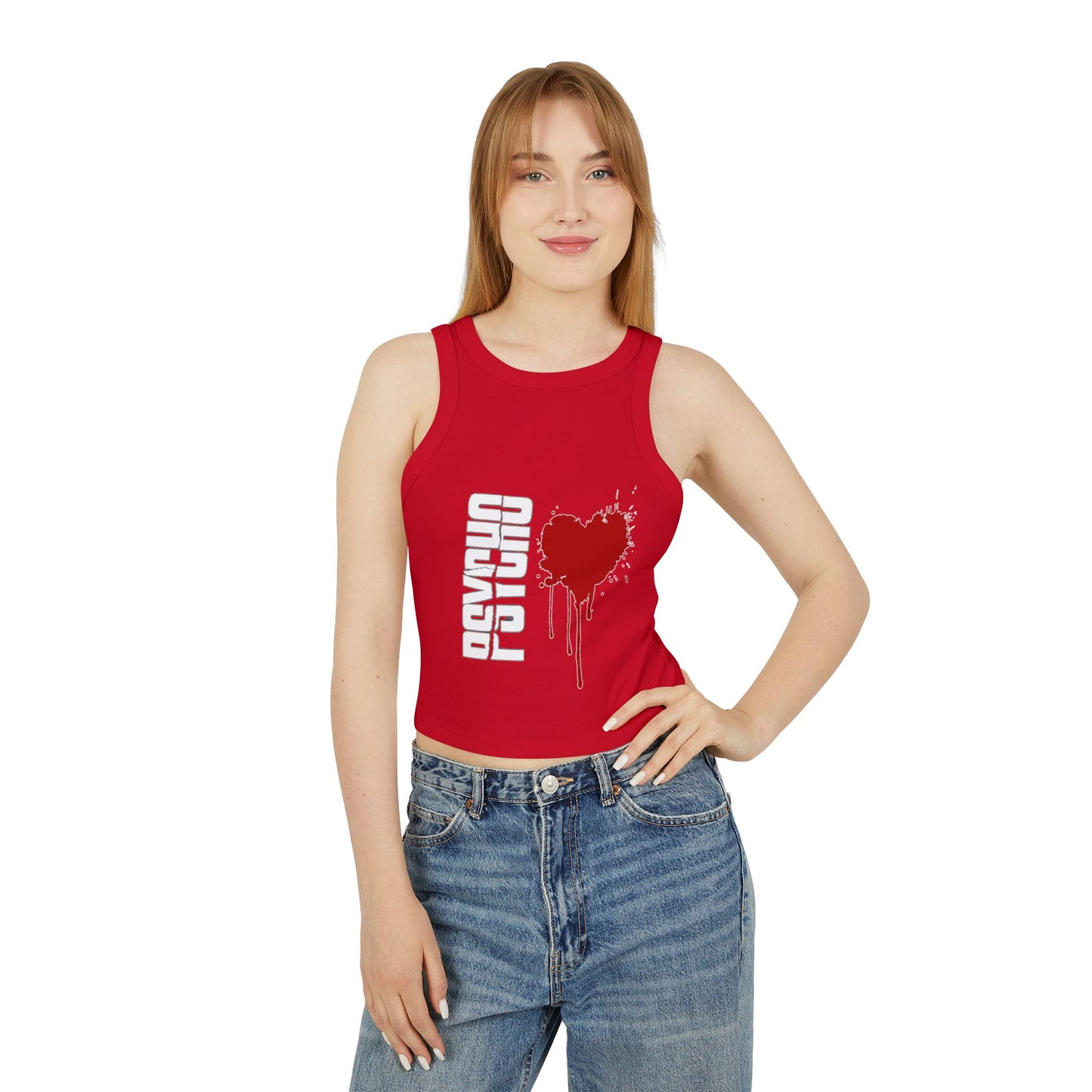 Chic Graphic Crop Tank Top - Heart Splash, Casual Wear, Summer Fashion, Festival Outfit, Trendy Gift