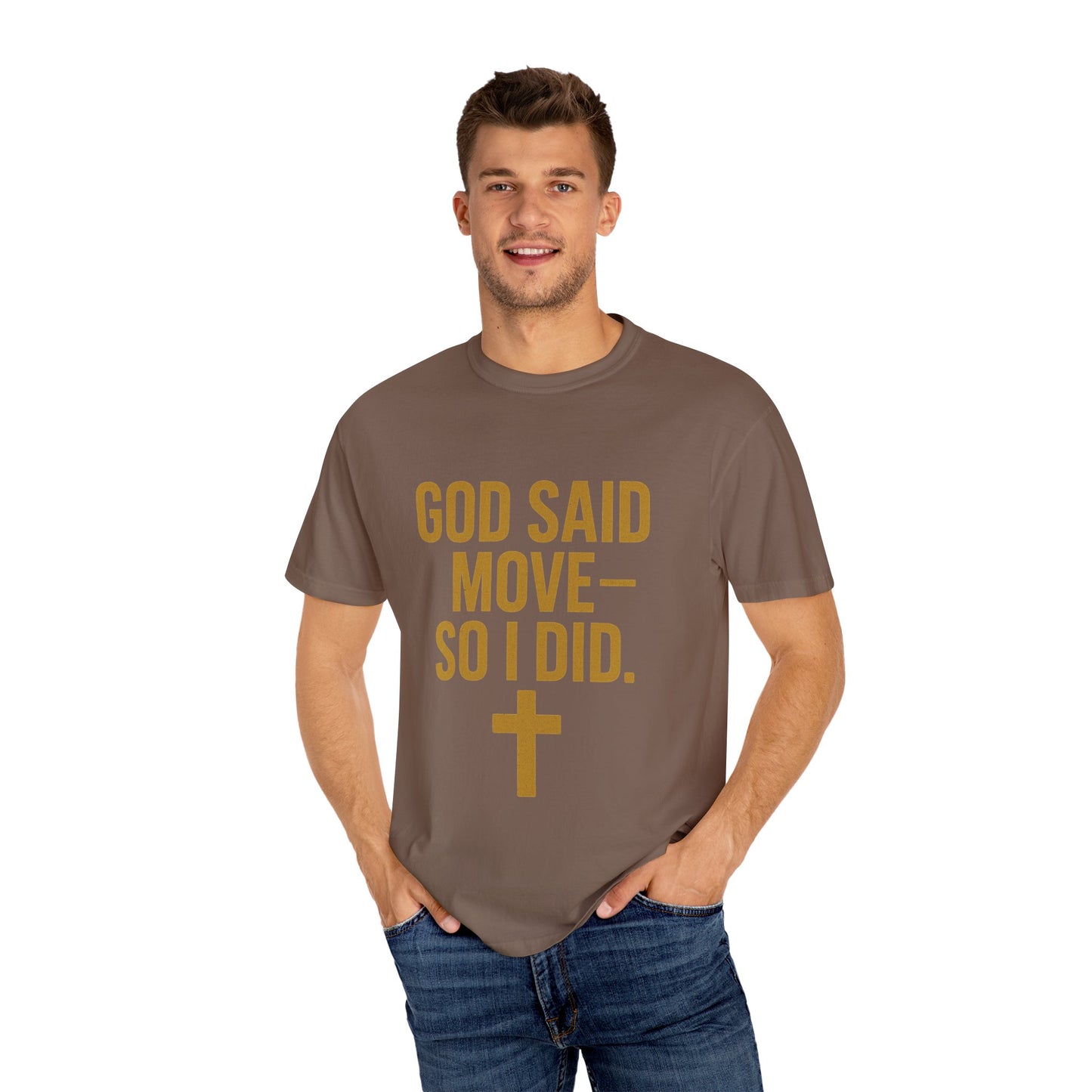 god said move Unisex T-Shirt, Comfortable Casual Wear, Ideal for Church Events, Inspirational Gift, Everyday Apparel