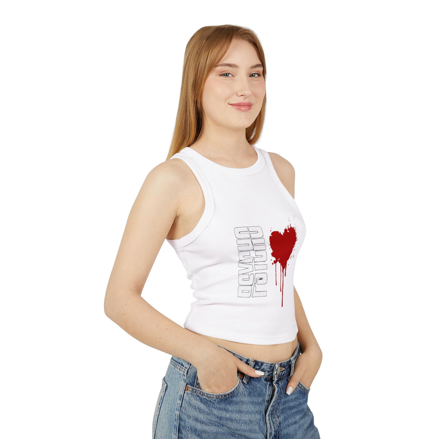 Chic Graphic Crop Tank Top - Heart Splash, Casual Wear, Summer Fashion, Festival Outfit, Trendy Gift