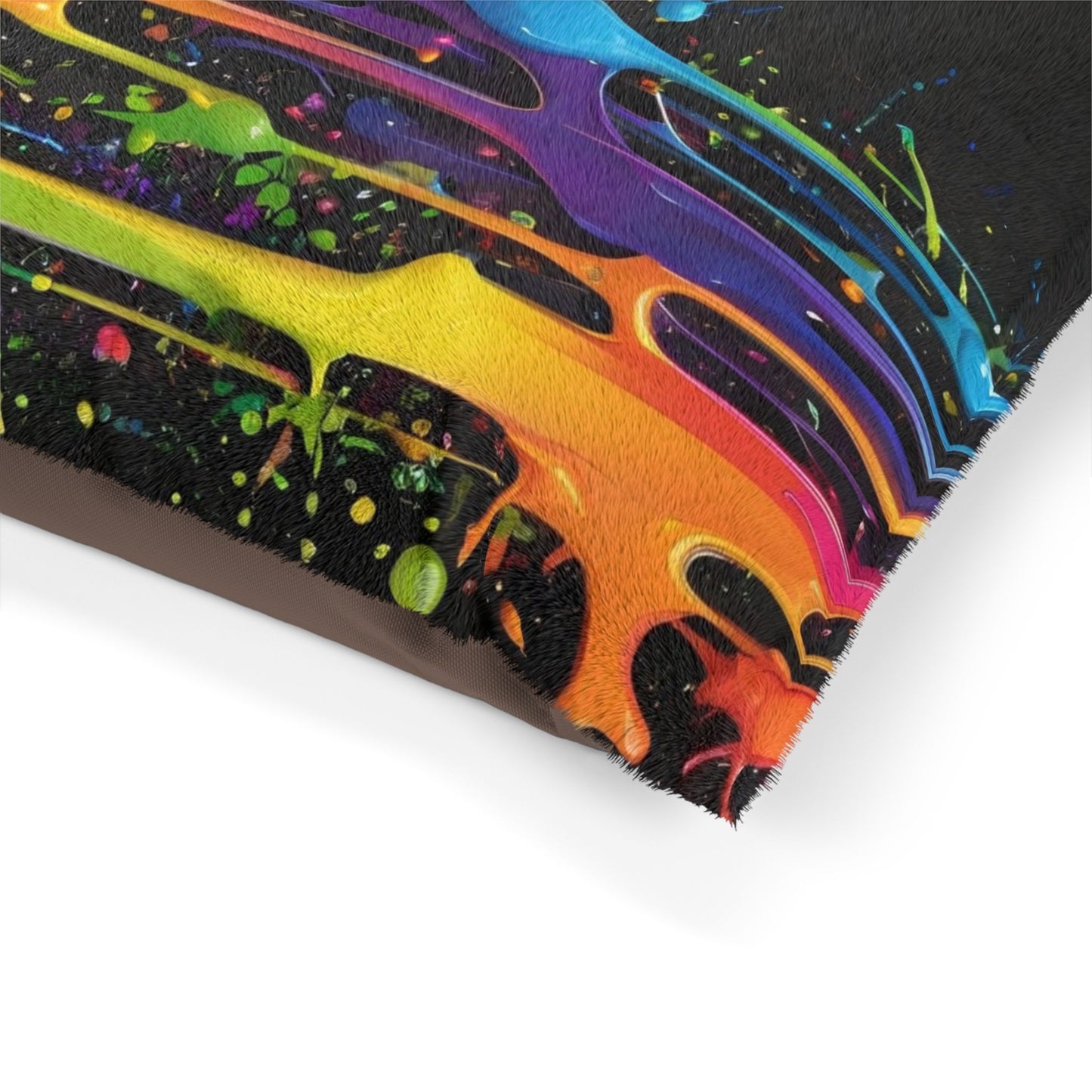 Vibrant Splash Pet Bed, Colorful Dog Bed, Cat Sleeping Pad, Cozy Pet Mat, Fun Pet Decor, Rainbow Splash Pet Cushion